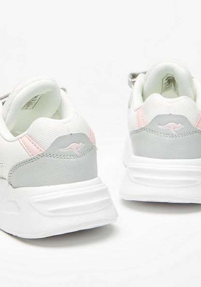 KangaROOS Girls' Textured Sneakers with Hook and Loop Closure-Girl%27s Sports Shoes-image-3