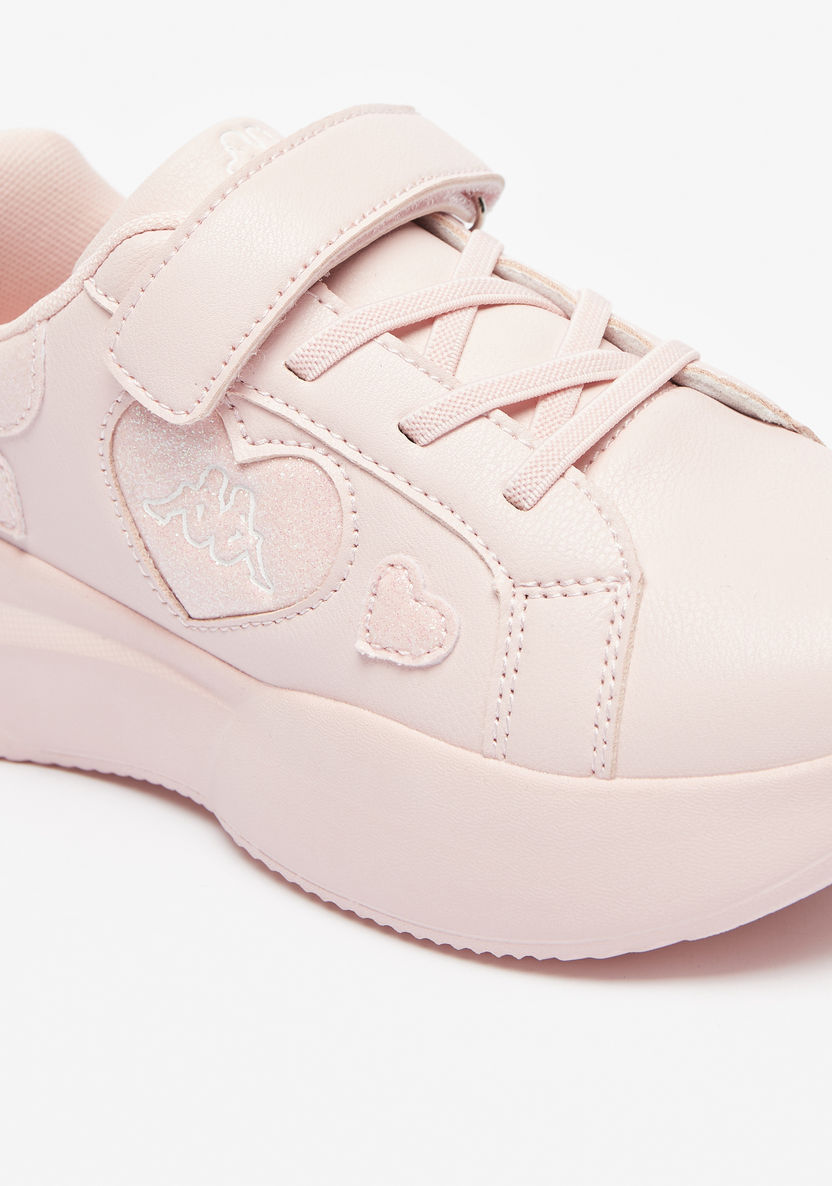 Kappa Girls' Heart Detail Sneakers with Hook and Loop Closure-Girl%27s Sneakers-image-4