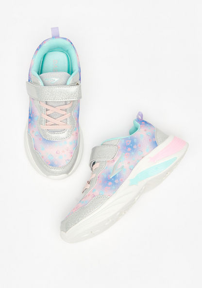 Dash Ombre Printed Sneakers with Hook and Loop Closure-Girl%27s Sneakers-image-1