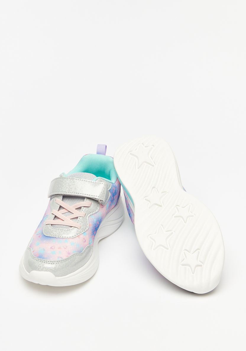 Dash Ombre Printed Sneakers with Hook and Loop Closure-Girl%27s Sneakers-image-2