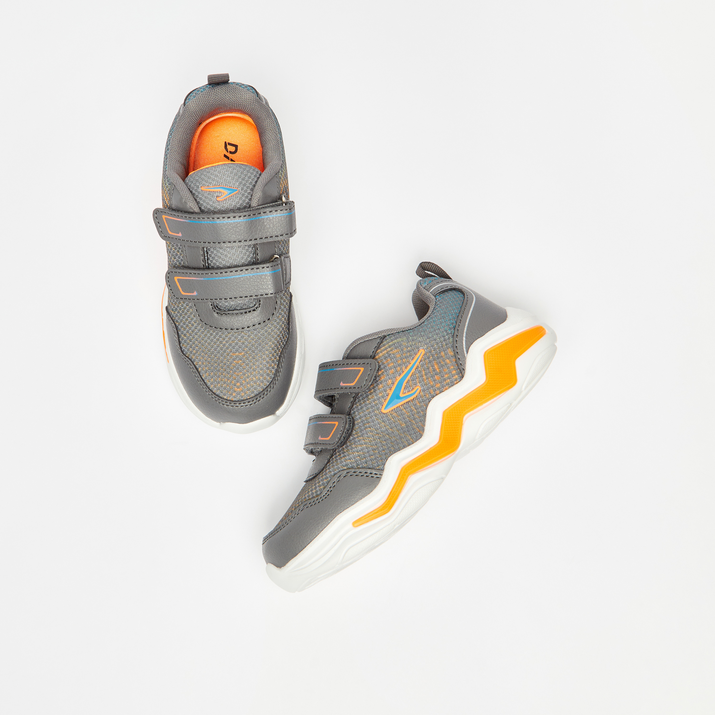 Dash Panelled Walking Shoes with Hook and Loop Closure-girls-shoes-sneakers-image-7