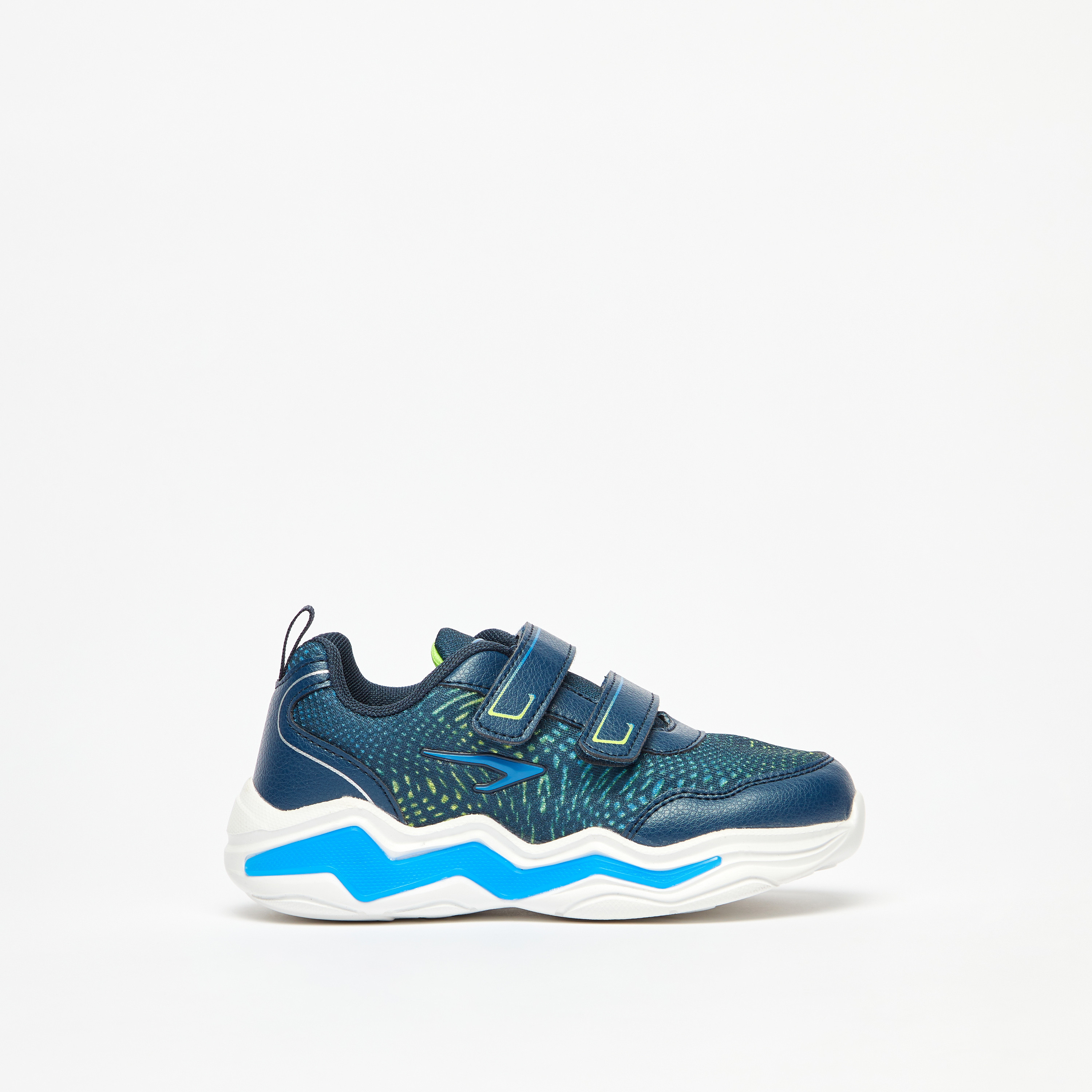 Dash Panelled Walking Shoes with Hook and Loop Closure-girls-shoes-sneakers-image-1