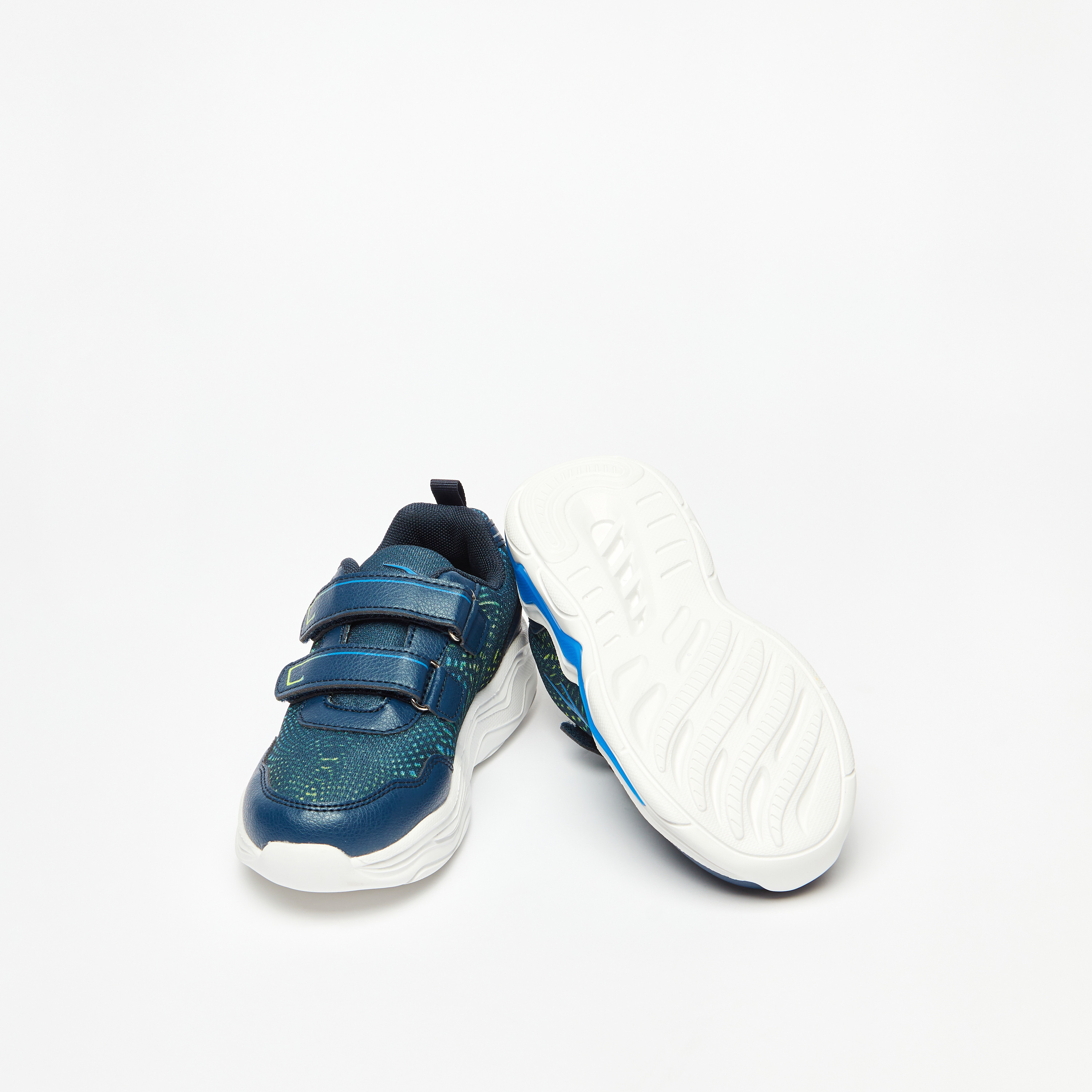 Dash Panelled Walking Shoes with Hook and Loop Closure-girls-shoes-sneakers-image-3