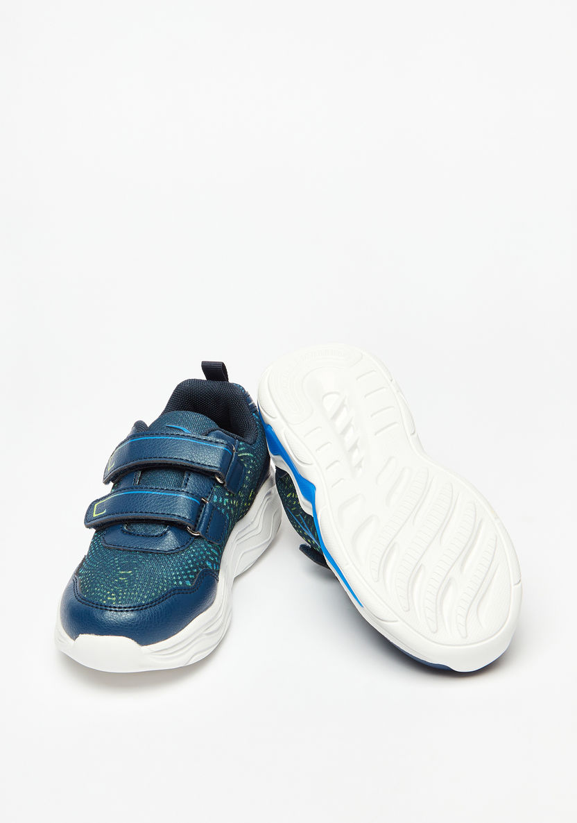 Dash Panelled Walking Shoes with Hook and Loop Closure-Girl%27s Sports Shoes-image-2