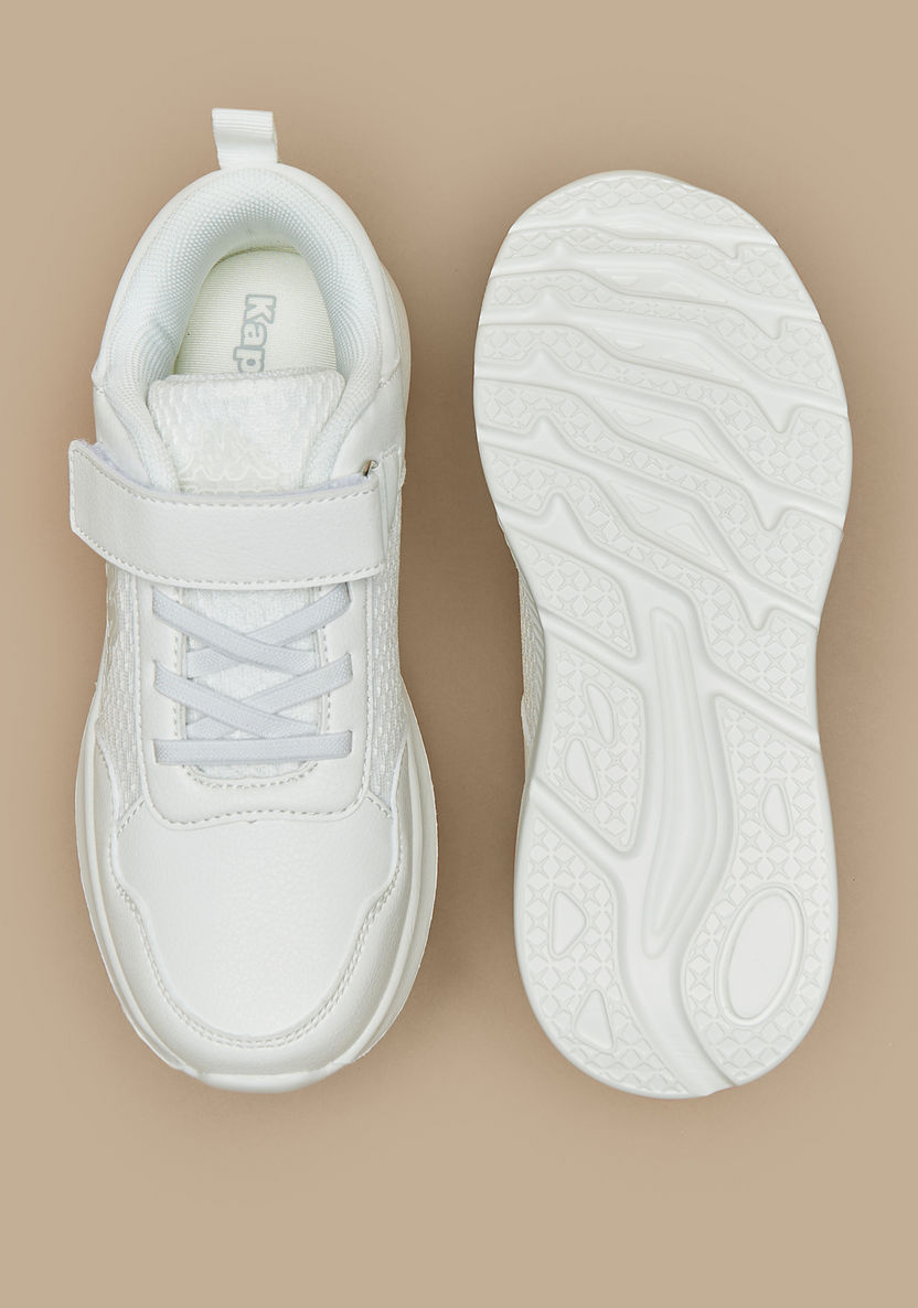 Kappa Kids' Logo Embossed Hook and Loop Closure Sports Shoes with Memory Foam-Girl%27s School Shoes-image-3