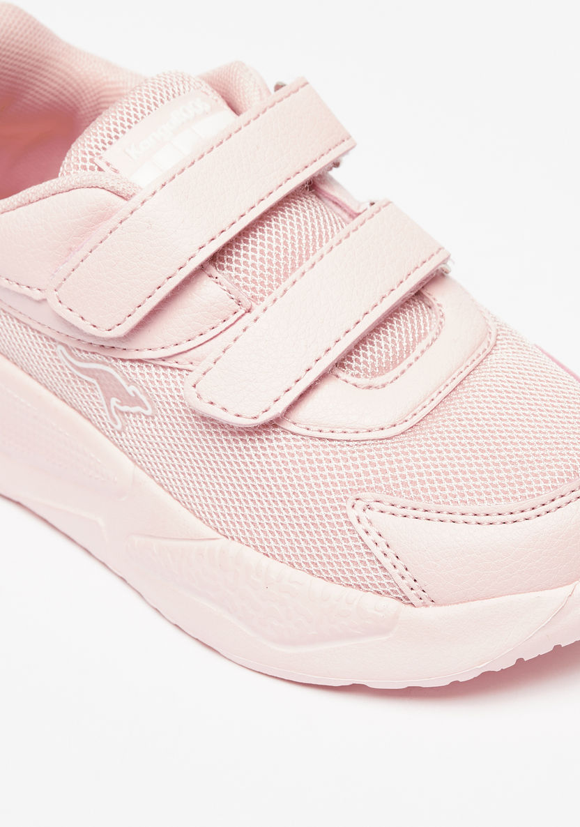 KangaROOS Textured Sneakers with Hook and Loop Closure-Girl%27s Sneakers-image-4