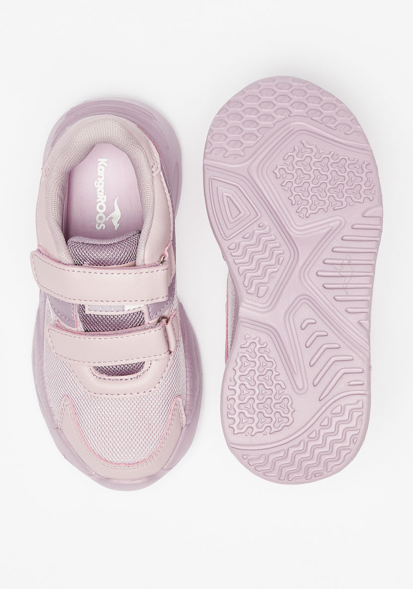 KangaROOS Textured Sneakers with Hook and Loop Closure-Girl%27s Sneakers-image-3