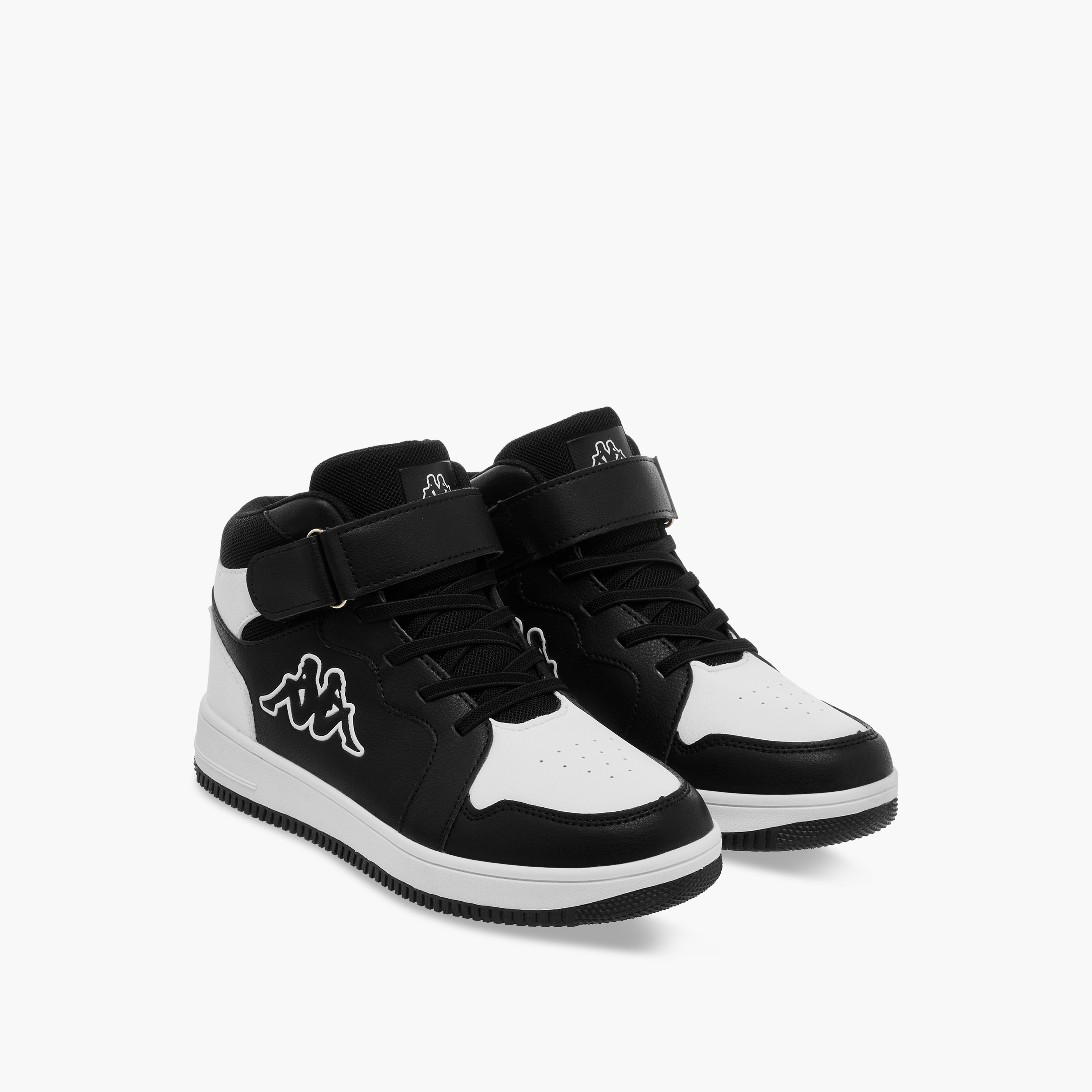 Kappa Kids' Colourblock Sneakers with Hook and Loop Closure-boys-shoes-schoolshoes-image-1