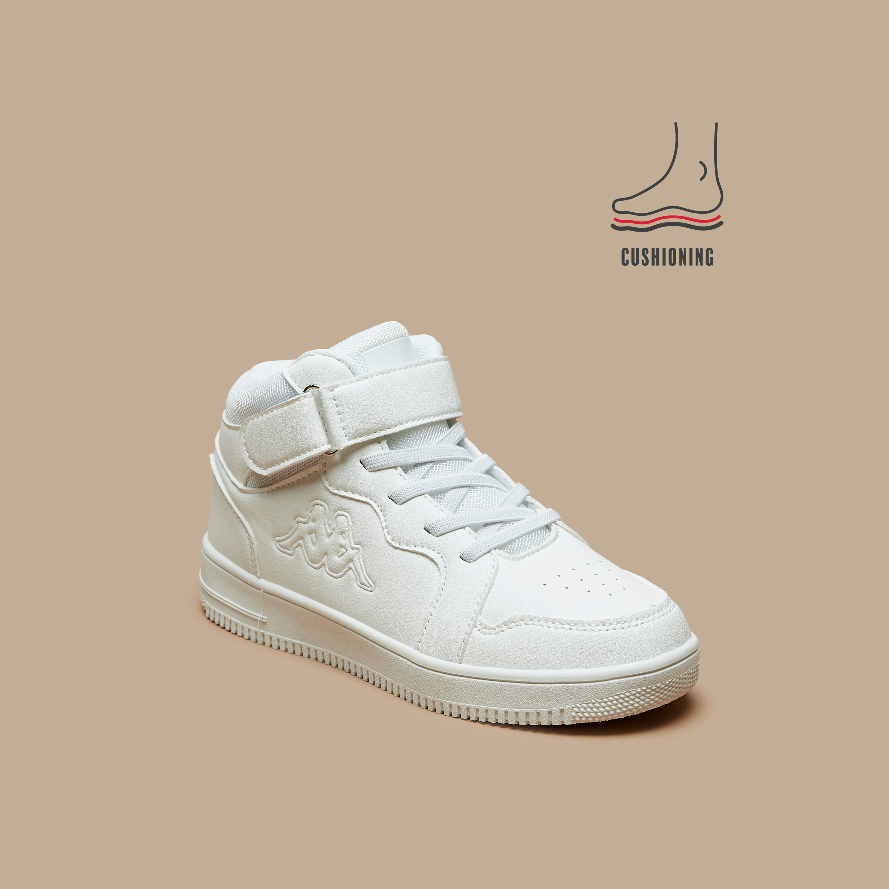حذاء سنيكرز بشريط إغلاق لاصق ورقبة عالية للأطفال من كابا-girls-shoes-sneakers-image-1
