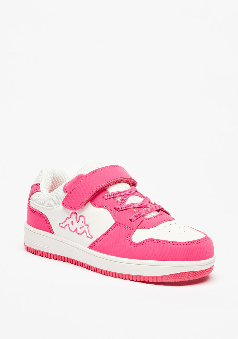 Kappa Girls' Panelled Low-Ankle Sneakers with Hook and Loop Closure-Girl%27s Sneakers-image-0