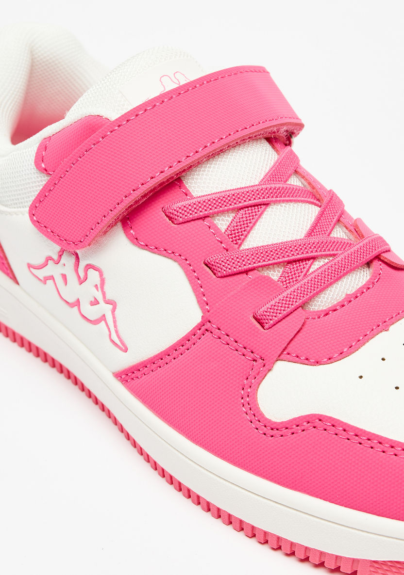 Kappa Girls' Panelled Low-Ankle Sneakers with Hook and Loop Closure-Girl%27s Sneakers-image-4