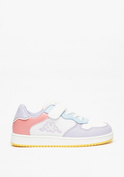Kappa Girls' Colourblock Low-Ankle Sneakers with Hook and Loop Closure