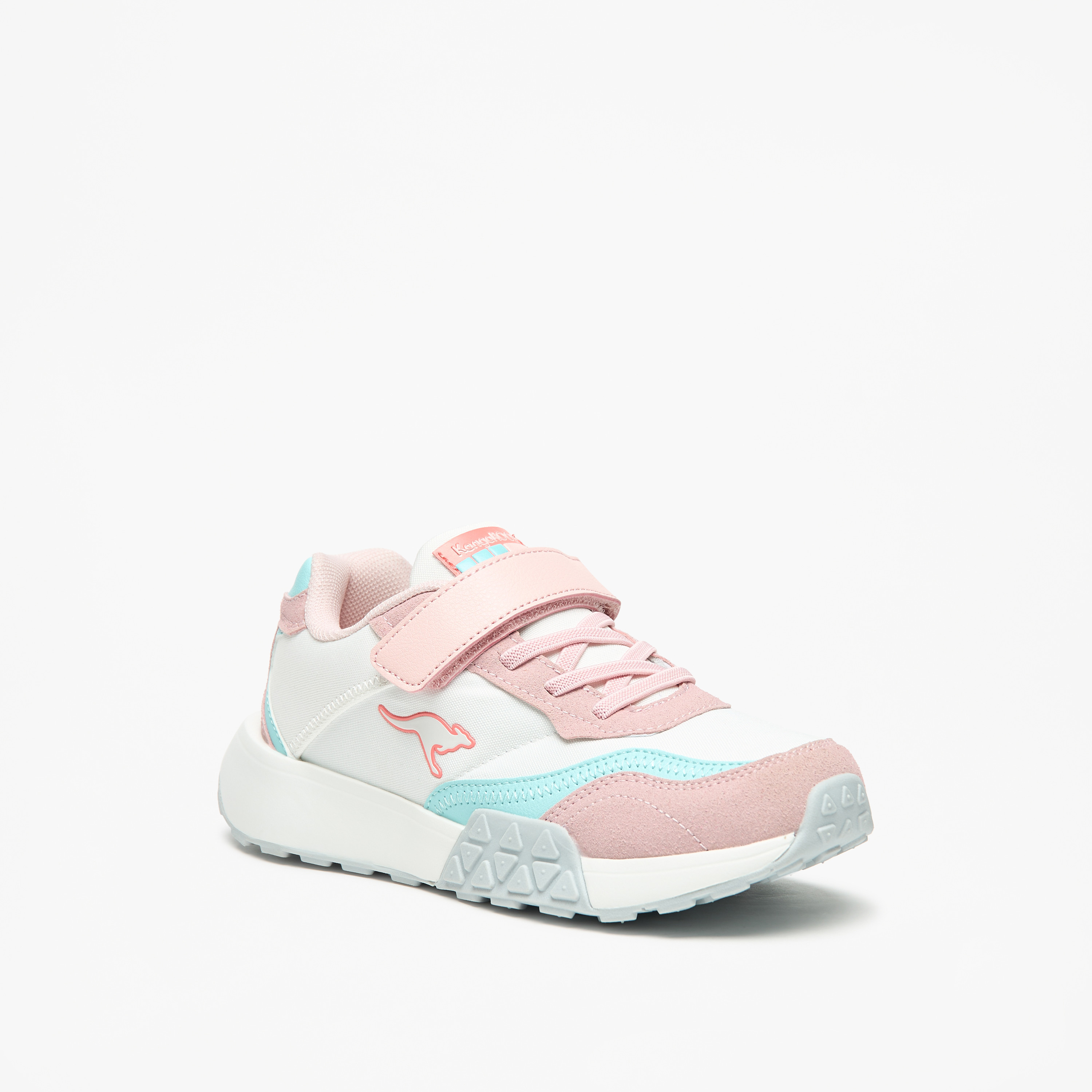 KangaROOS Girls' Panelled Walking Shoes with Hook and Loop Closure-girls-shoes-sports-image-1