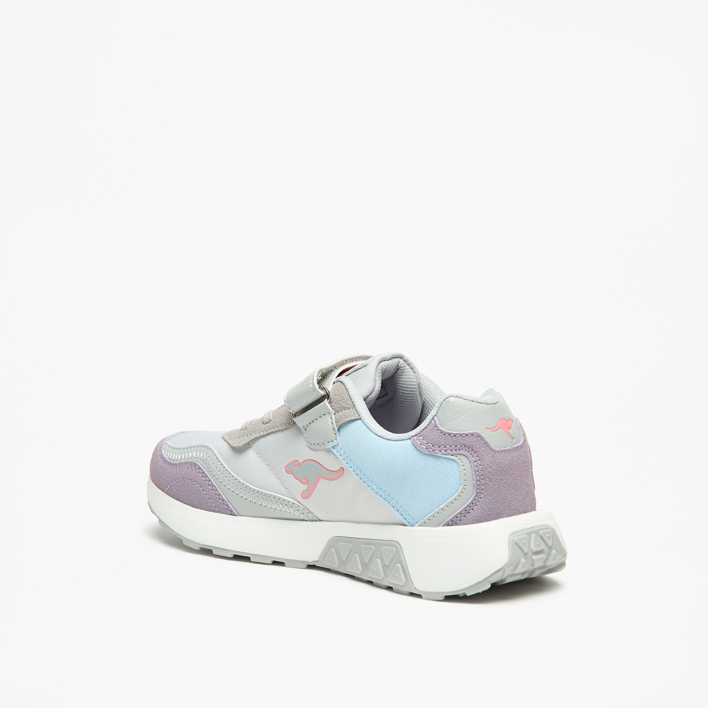 KangaROOS Girls' Panelled Walking Shoes with Hook and Loop Closure-sports-girls-shoes-image-2