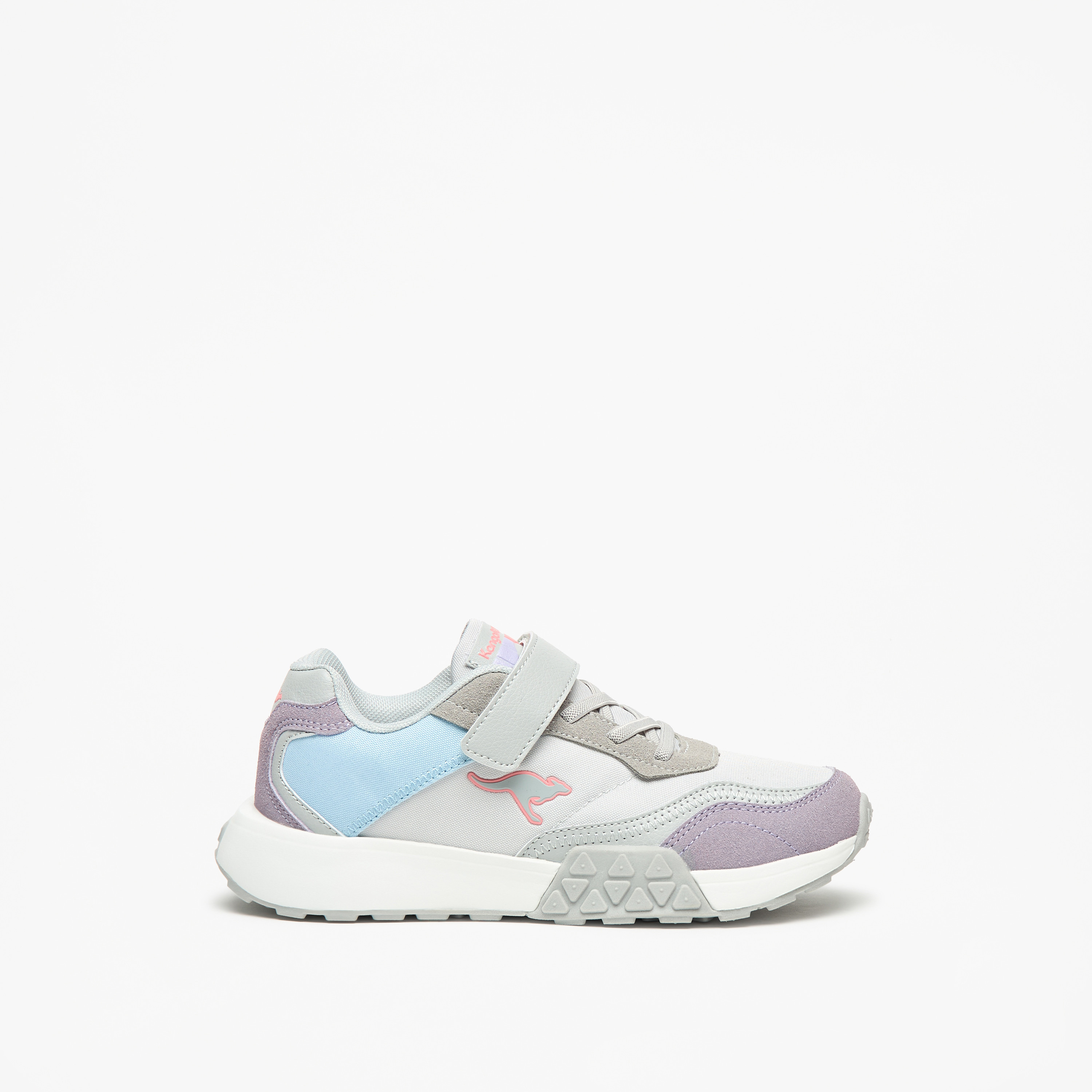 KangaROOS Girls' Panelled Walking Shoes with Hook and Loop Closure-sports-girls-shoes-image-3