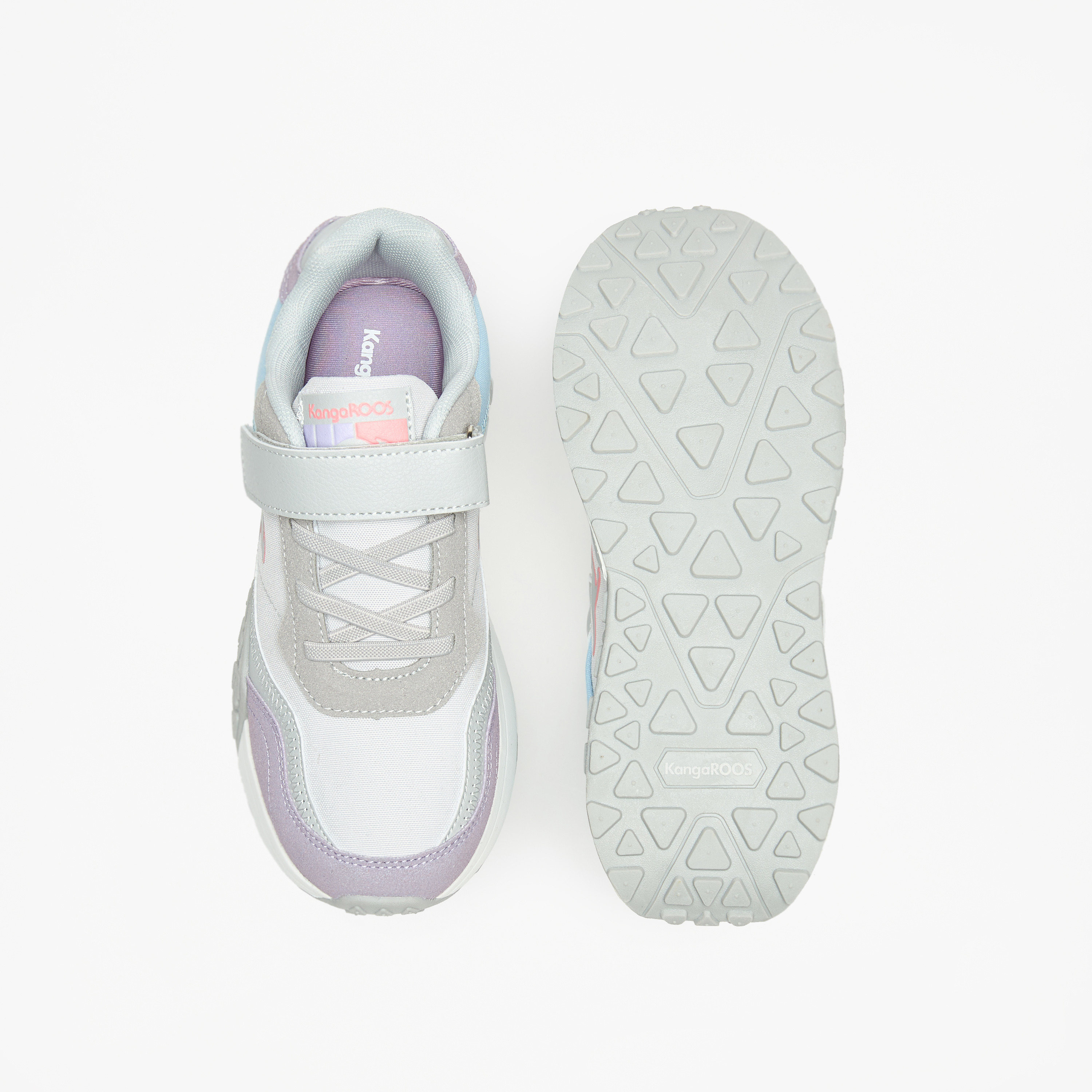 KangaROOS Girls' Panelled Walking Shoes with Hook and Loop Closure-sports-girls-shoes-image-4