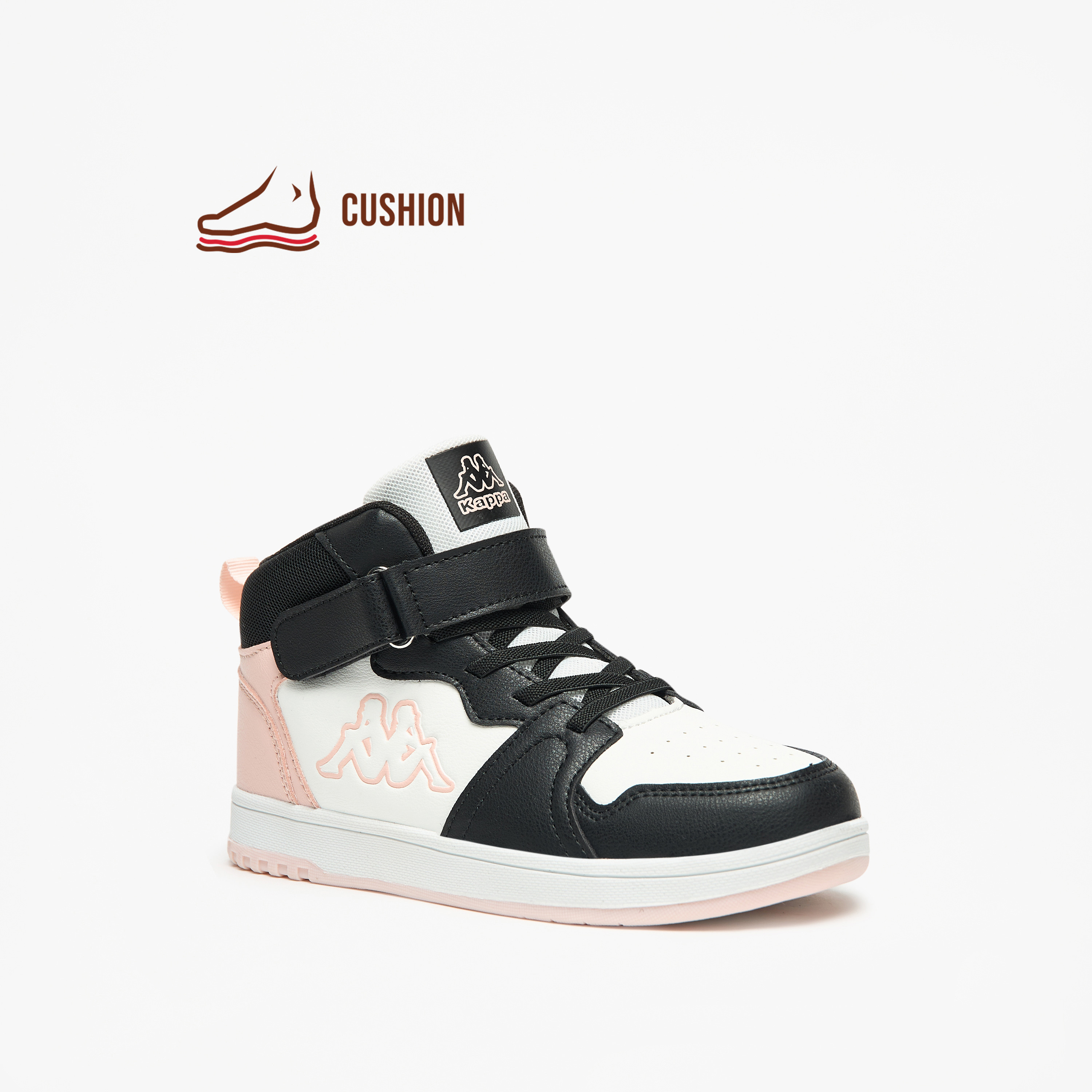 Kappa Girls' Colourblock High Top Sneakers with Hook and Loop Closure-girls-shoes-sneakers-image-1