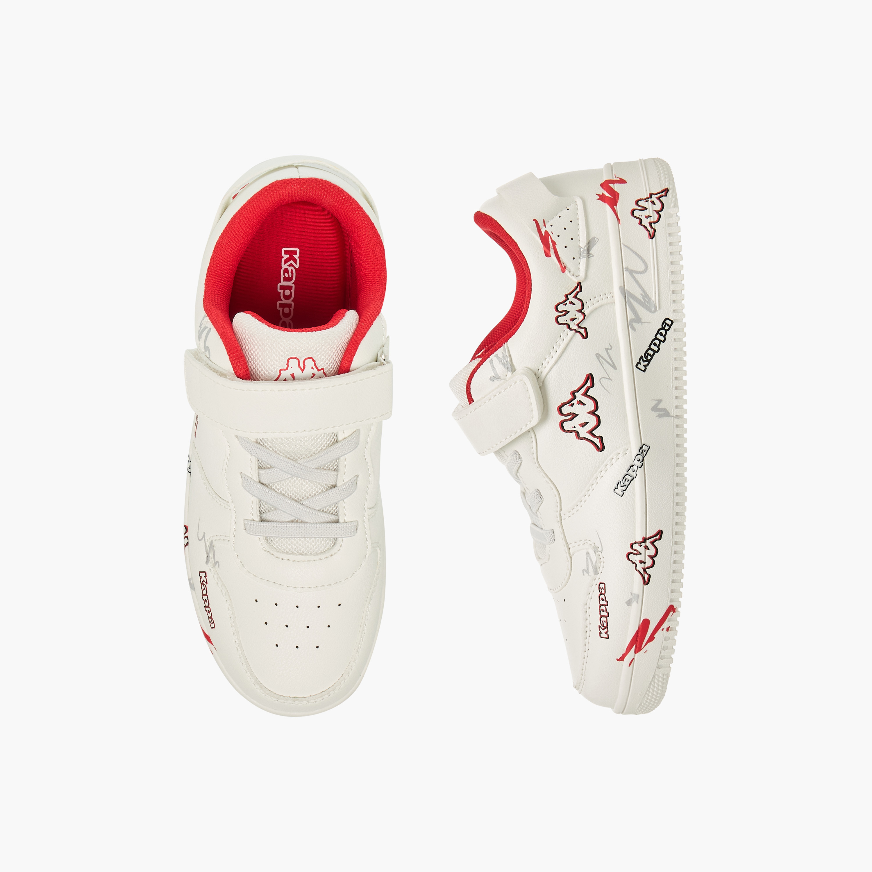 Kappa Boys Logo Print Hook and Loop Sneakers-boys-shoes-sneakers-image-1