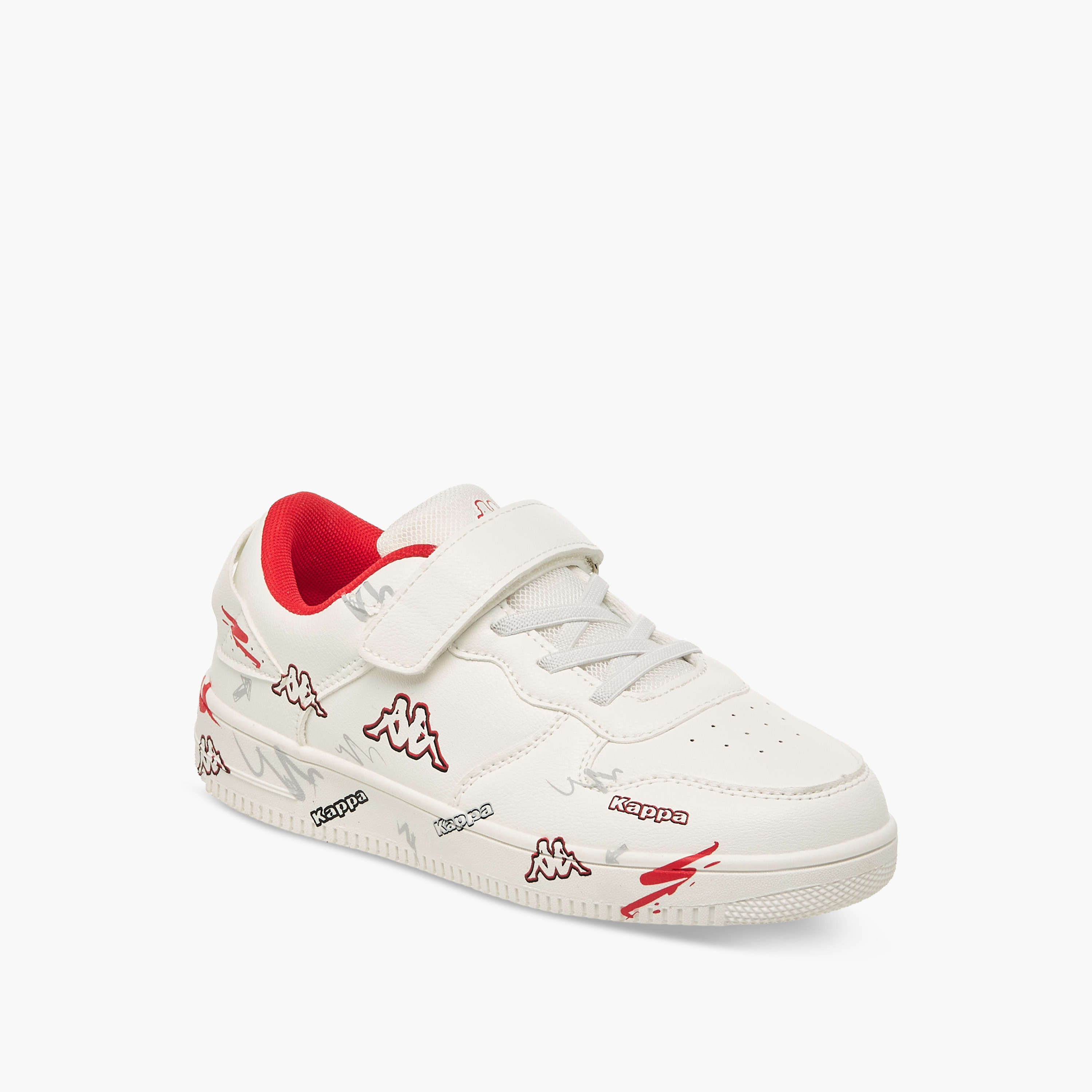 Kappa Boys Logo Print Hook and Loop Sneakers-boys-shoes-sneakers-image-2
