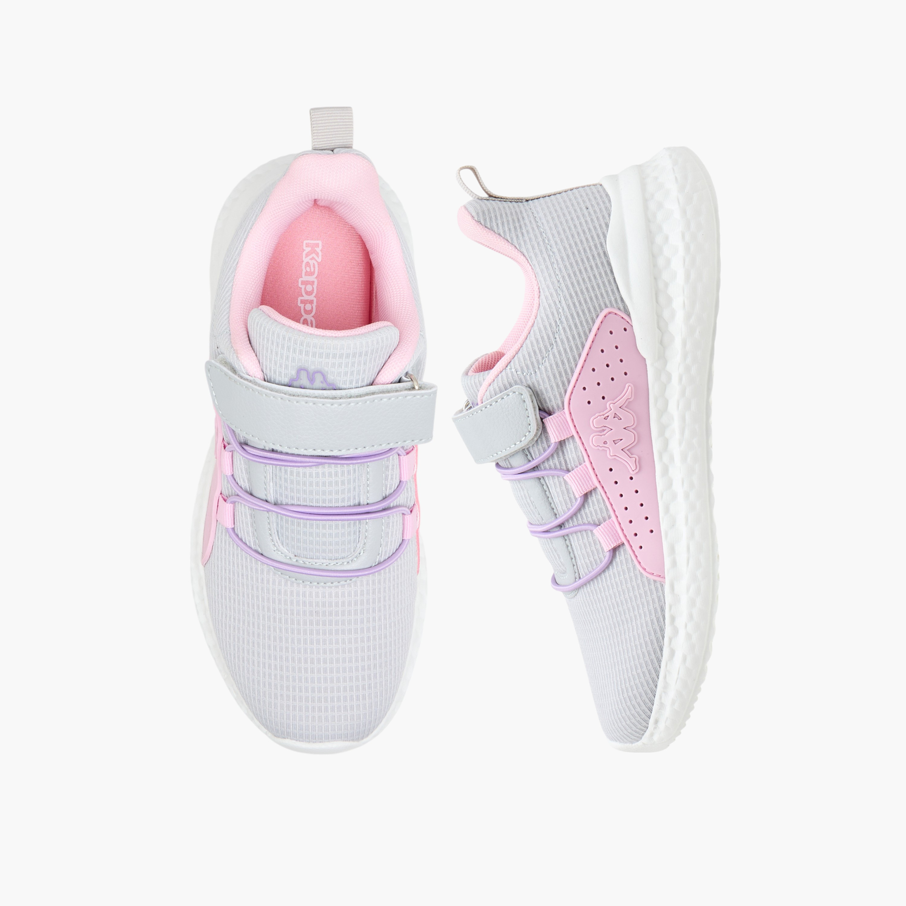 Kappa Girls' Textured Sports Shoes with Hook and Loop Closure-girls-shoes-sneakers-image-1