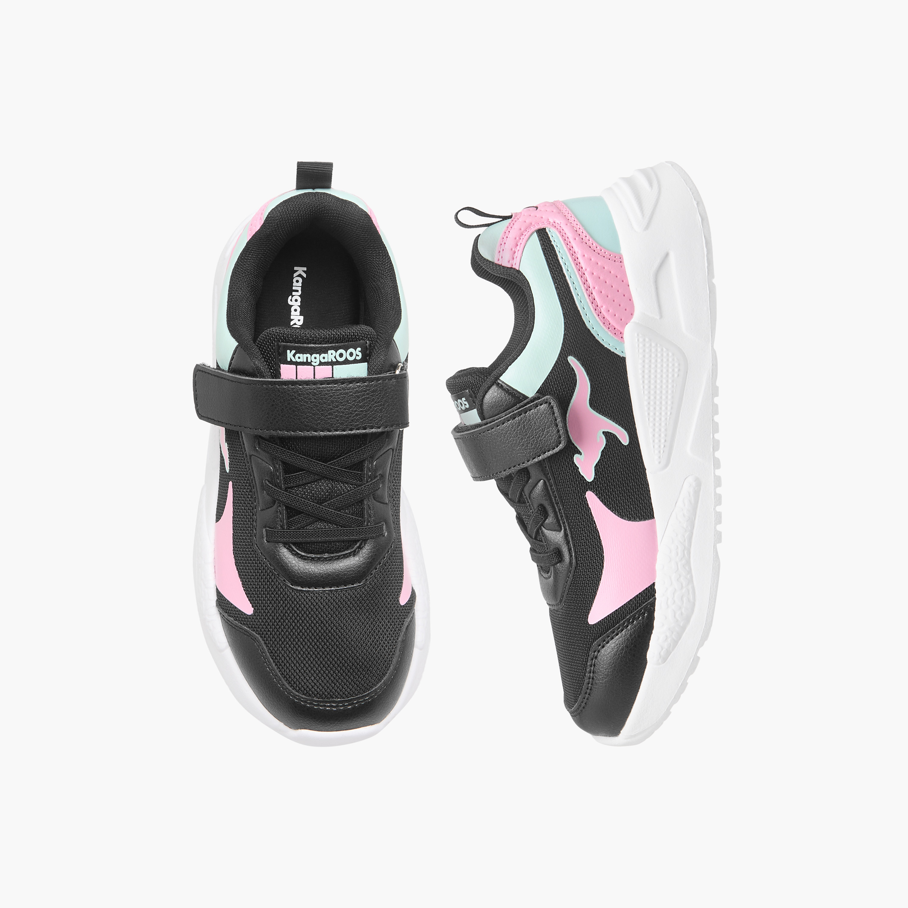 حذاء مشي بشريط لاصق وتفاصيل الشعار للبنات من كانجاروس-girls-shoes-sneakers-image-1