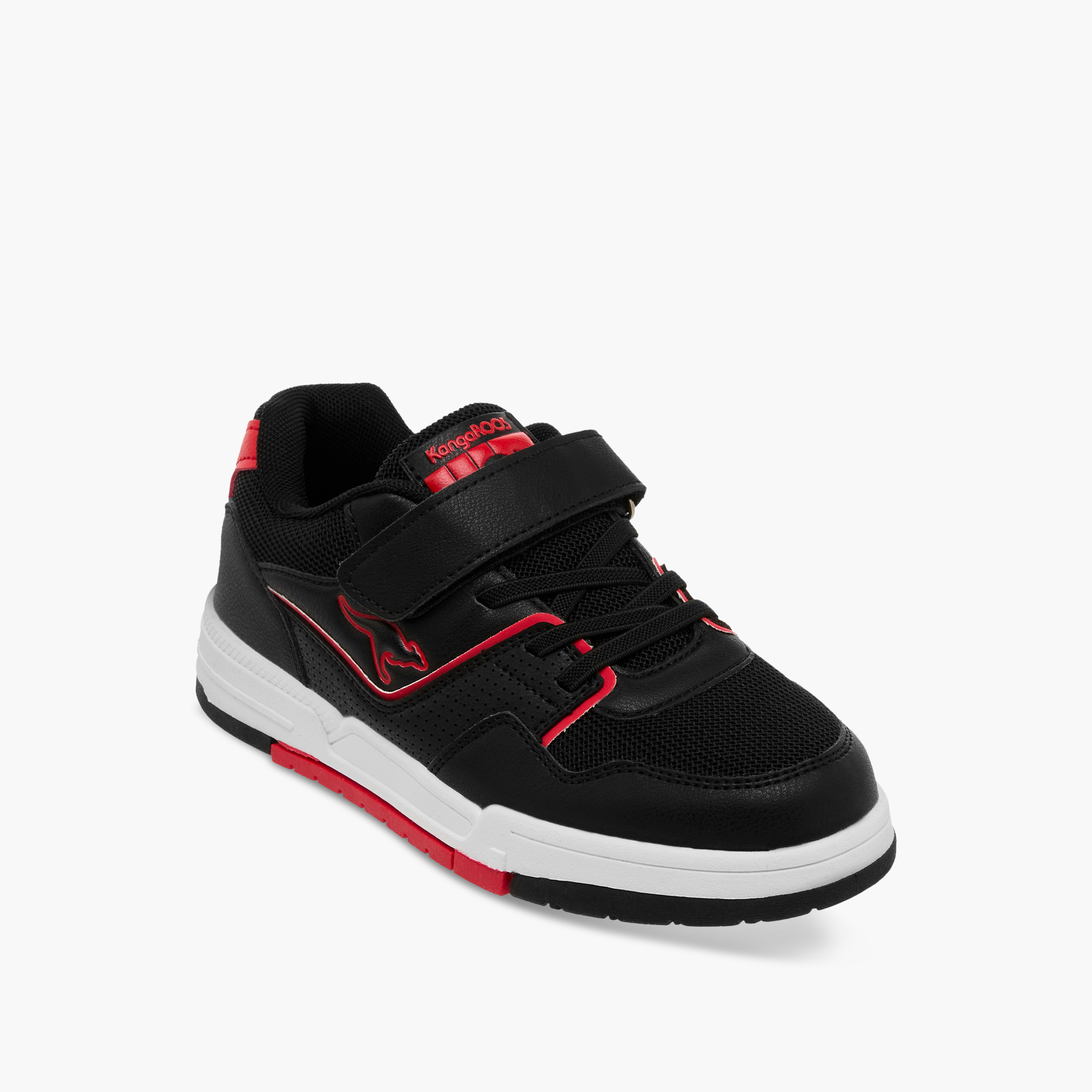 KangaROOS Kids' Panelled Sneakers with Hook and Loop Closure-boys-shoes-sneakers-image-2
