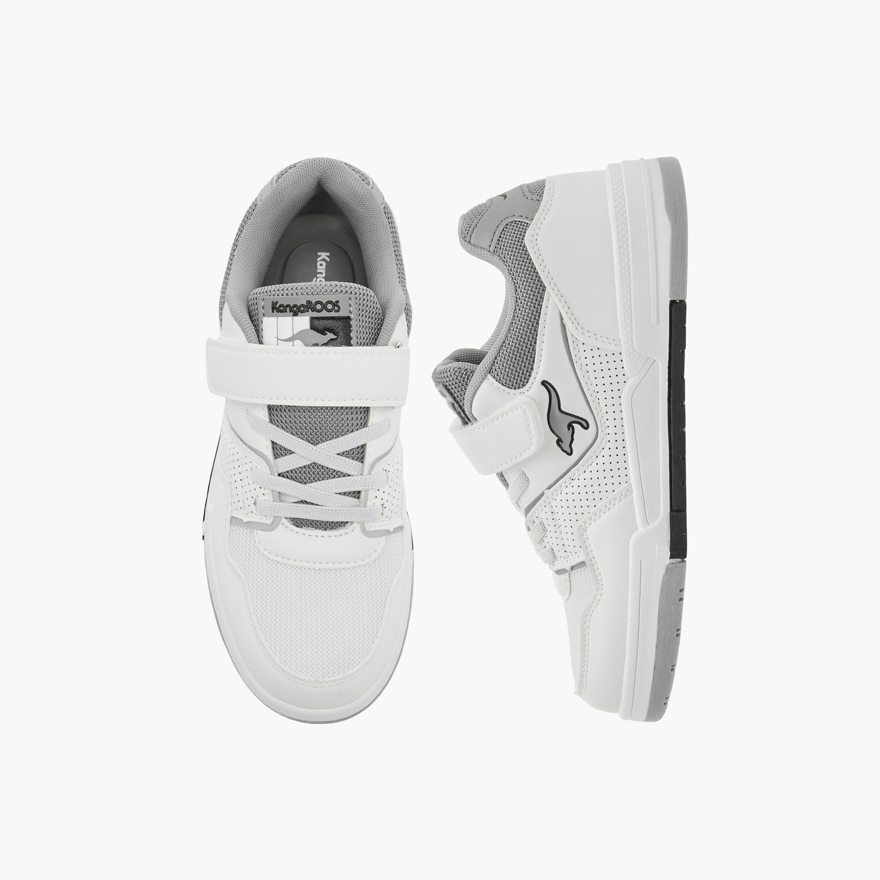 KangaROOS Kids' Panelled Sneakers with Hook and Loop Closure-boys-shoes-schoolshoes-image-1