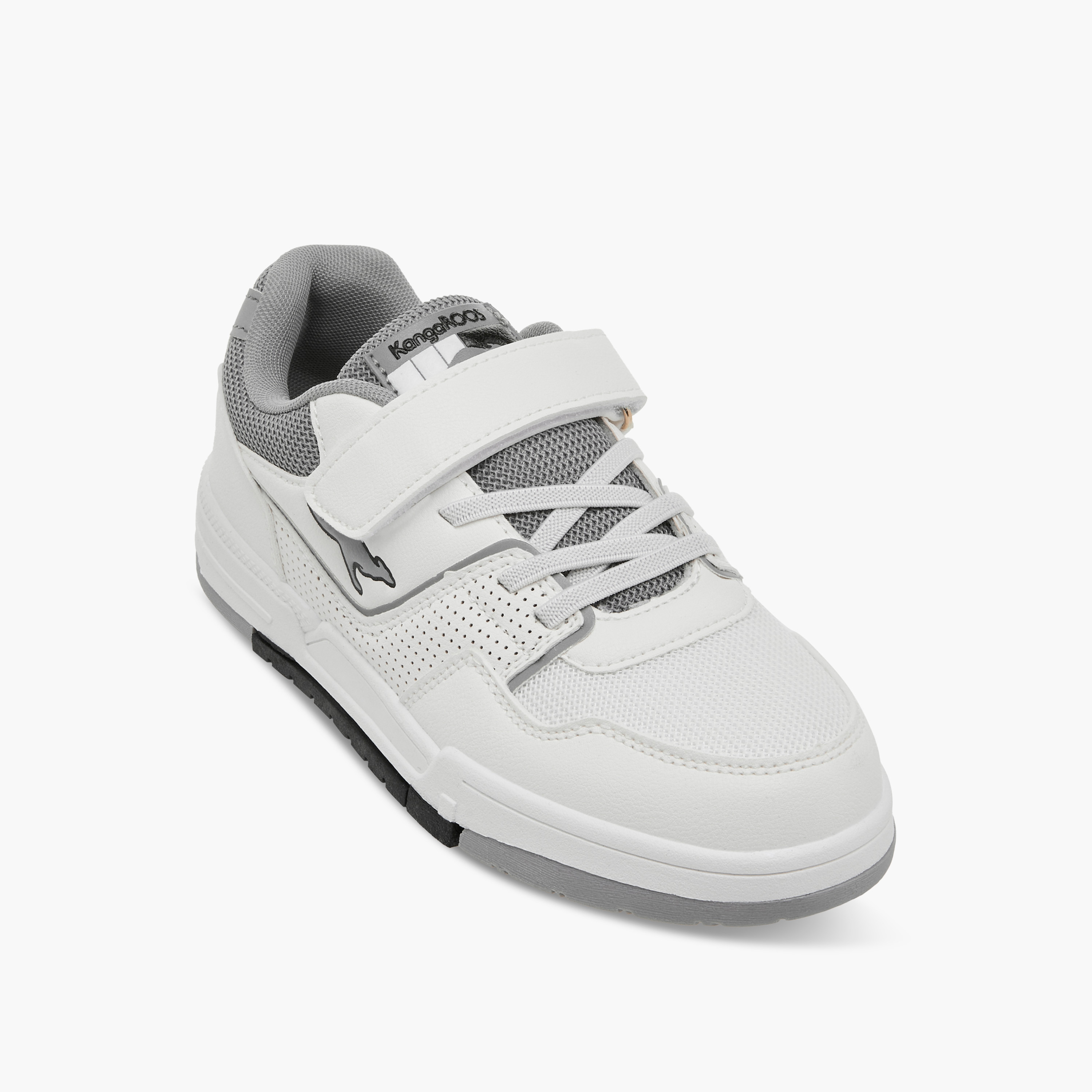 KangaROOS Kids' Panelled Sneakers with Hook and Loop Closure-boys-shoes-schoolshoes-image-2