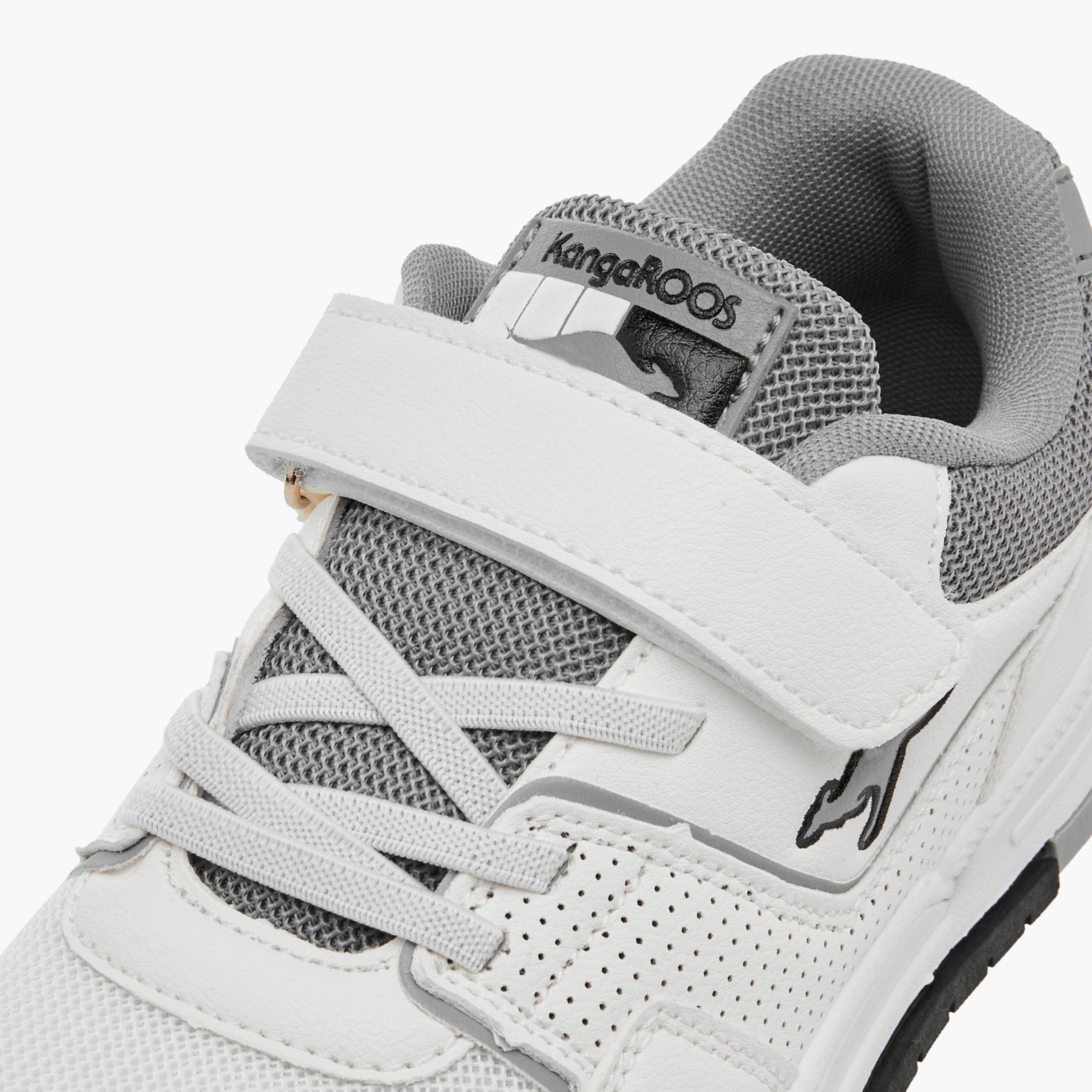 KangaROOS Kids' Panelled Sneakers with Hook and Loop Closure-boys-shoes-schoolshoes-image-4