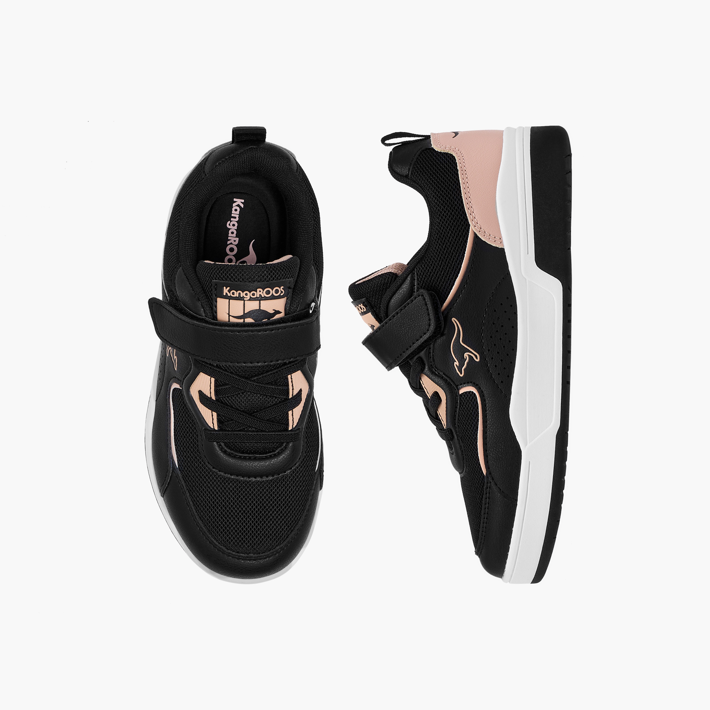 KangaROOS Boys' Colourblock Sneakers with Hook and Loop Closure-girls-shoes-sneakers-image-1