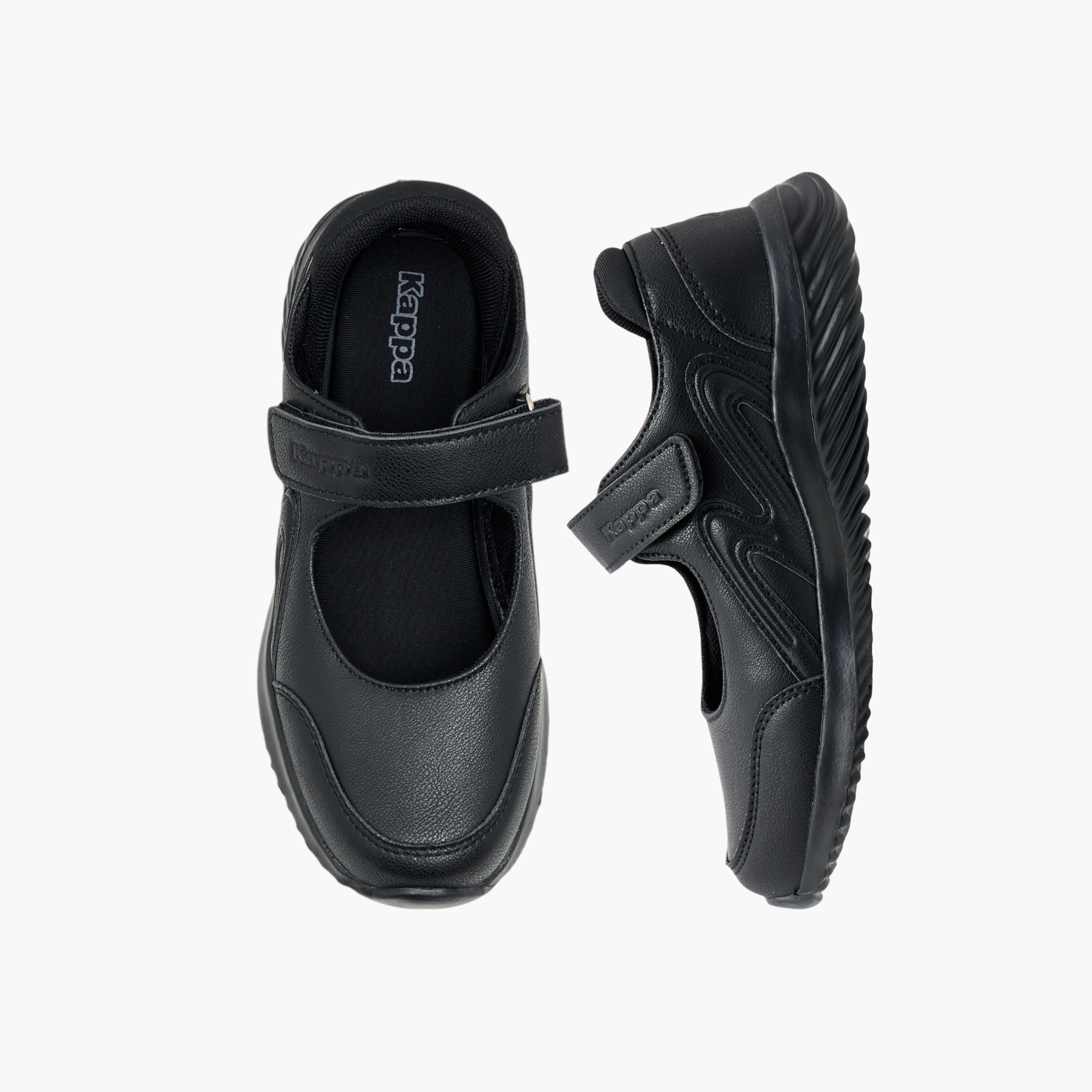 Kappa Girls' Panelled Mary Jane School Shoes with Hook and Loop Closure-girls-shoes-maryjanes-image-1
