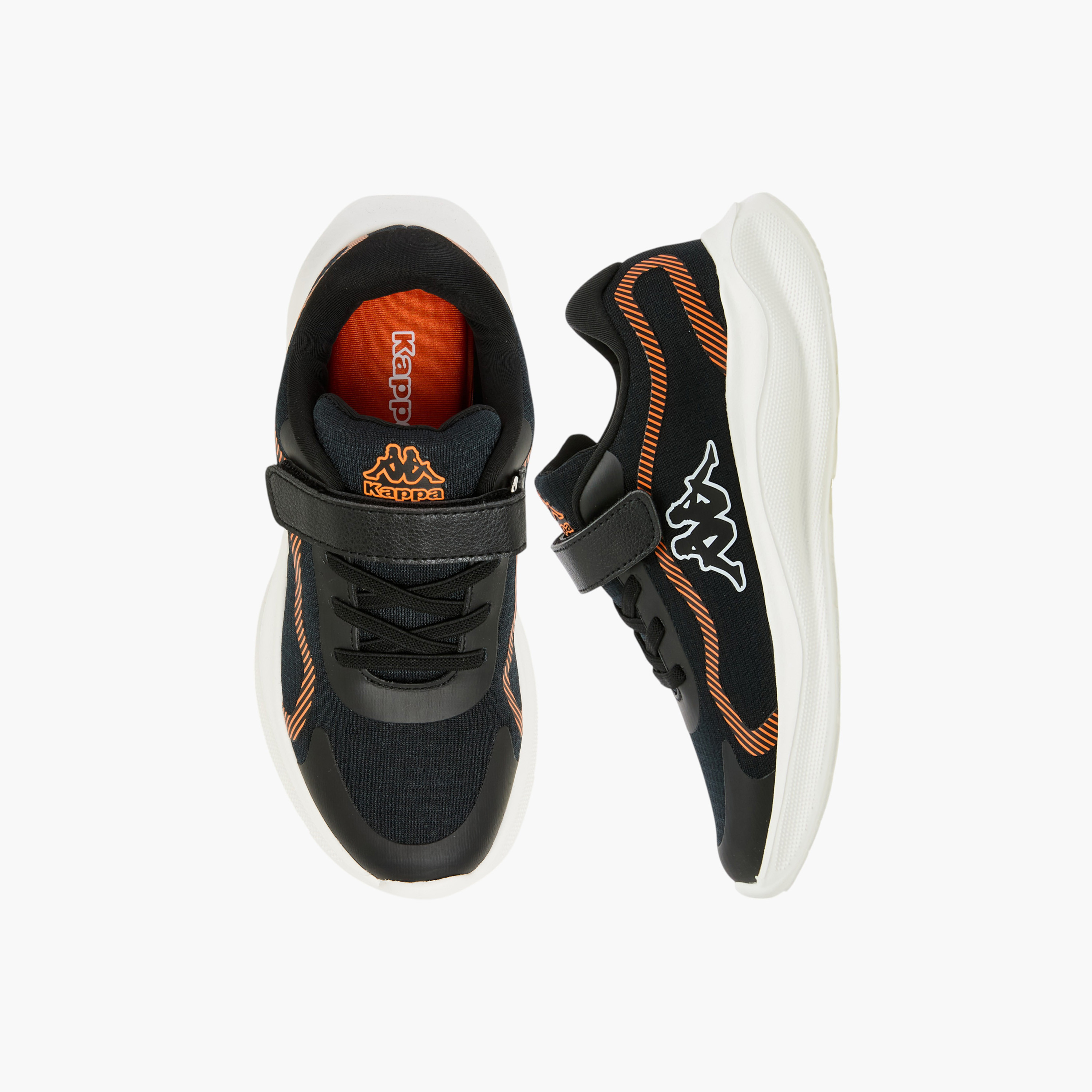 Kappa Kids' Logo Print Sports Shoes with Hook and Loop Closure-boys-shoes-schoolshoes-image-1