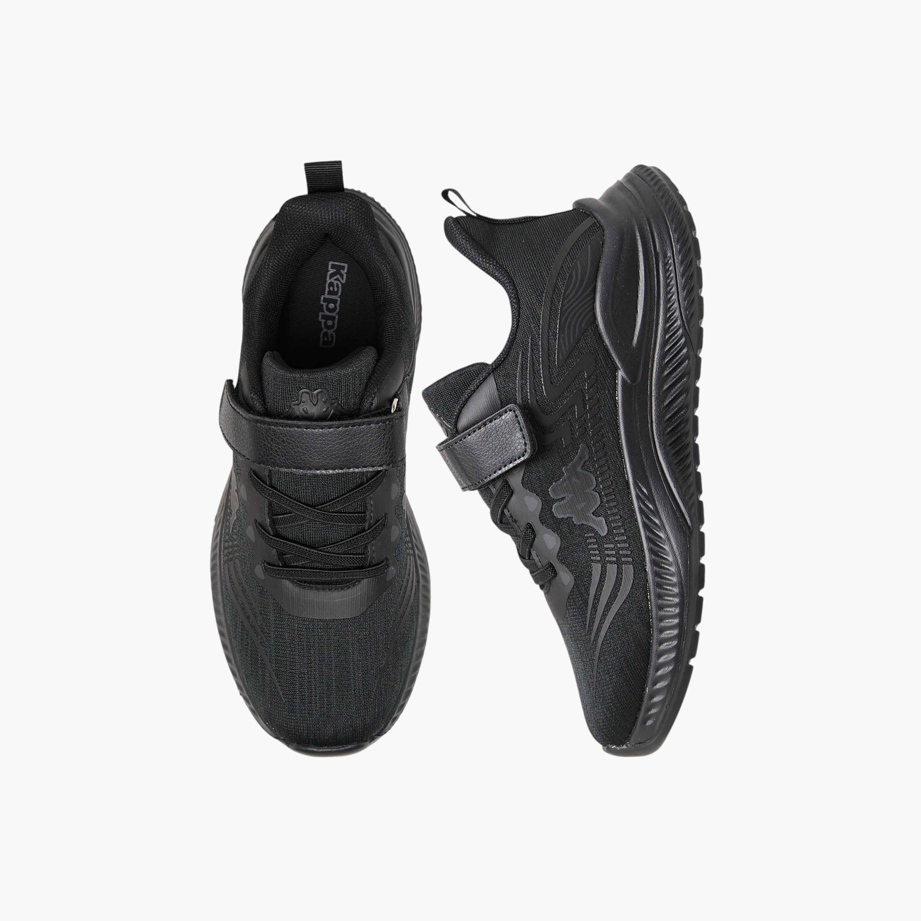 Kappa Girls Logo Print Hook & Loop Walking Shoes-sports-girls-shoes-image-1