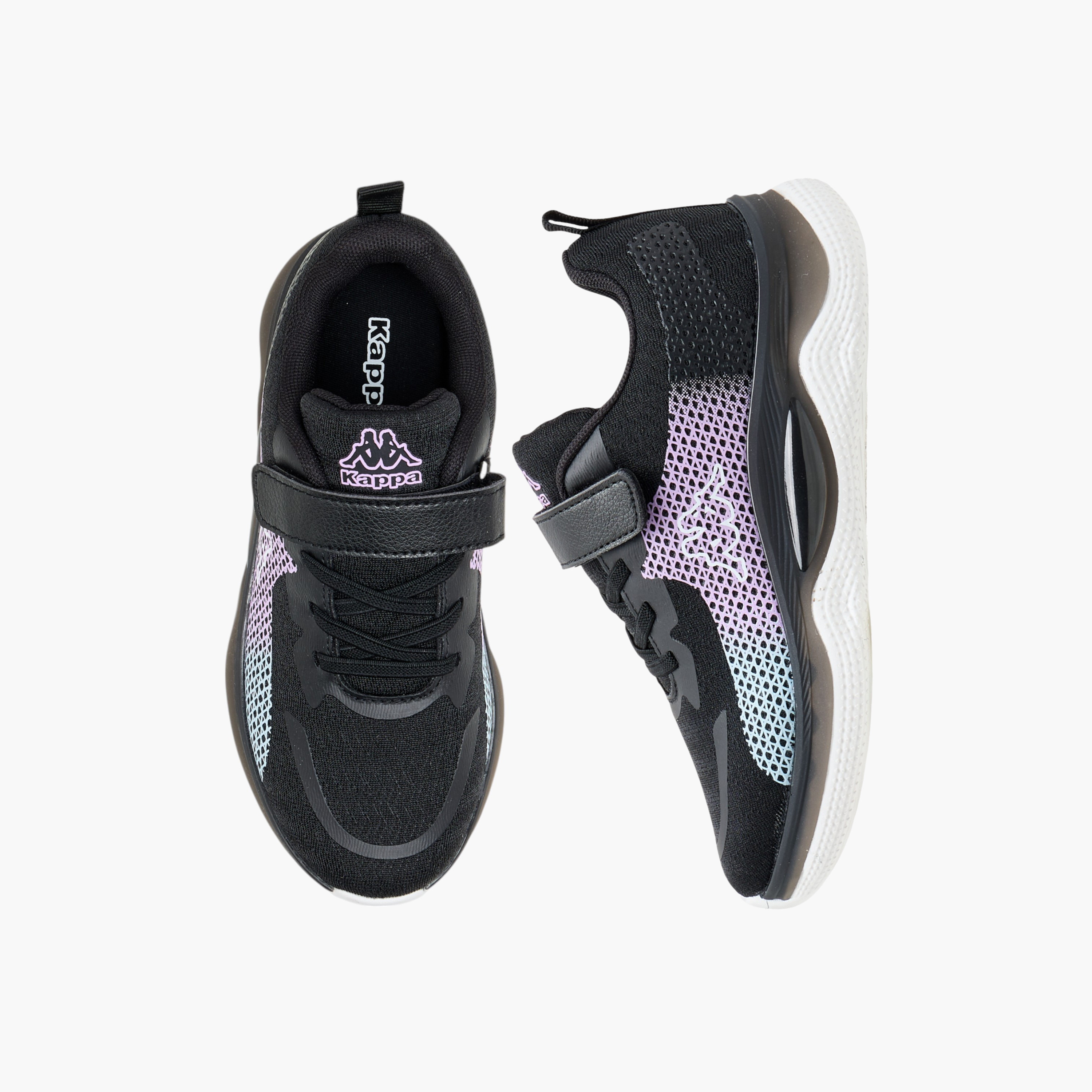 Kappa Girls' Logo Print Sports Shoes with Hook and Loop Closure-girls-shoes-sneakers-image-1