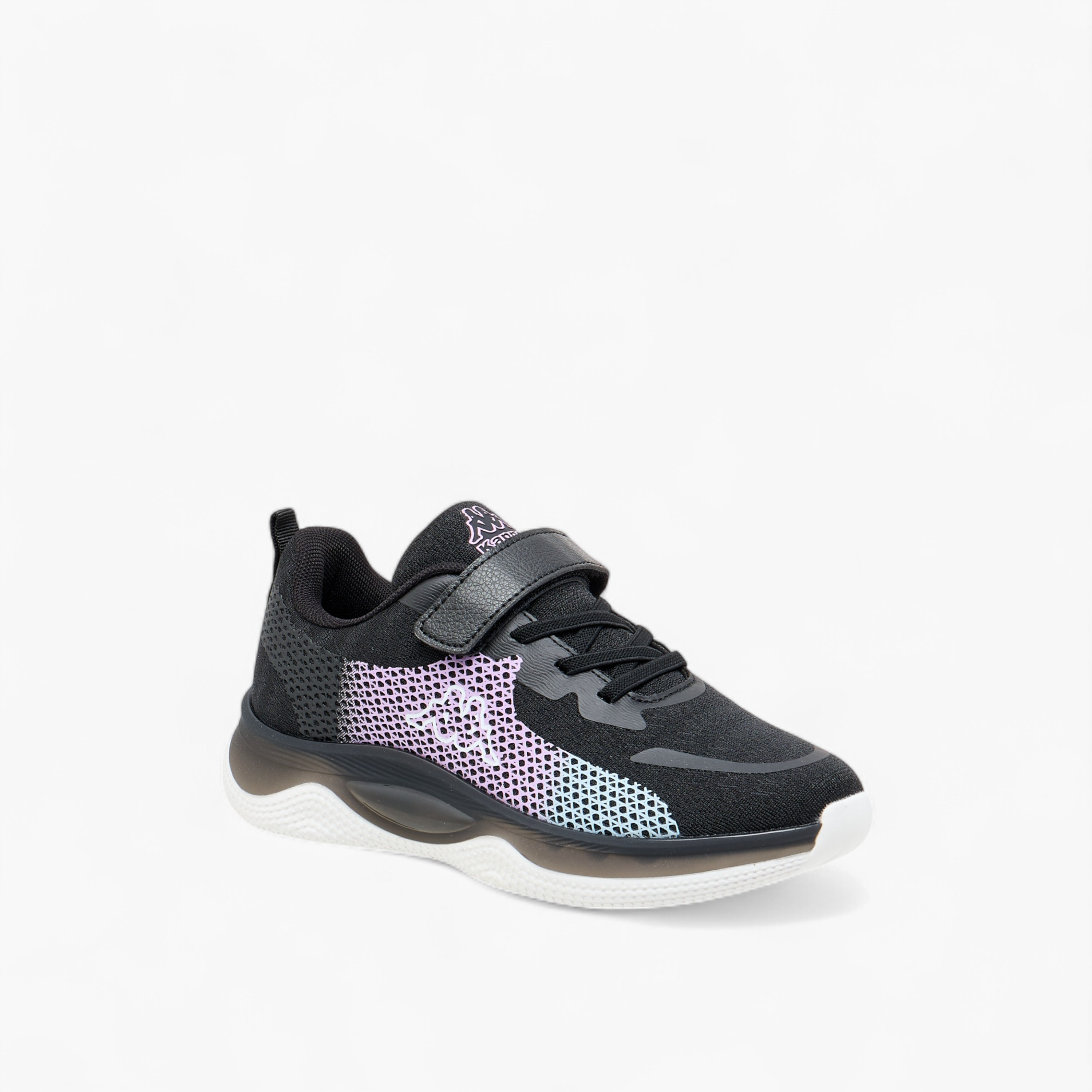 Kappa Girls' Logo Print Sports Shoes with Hook and Loop Closure-girls-shoes-sneakers-image-2