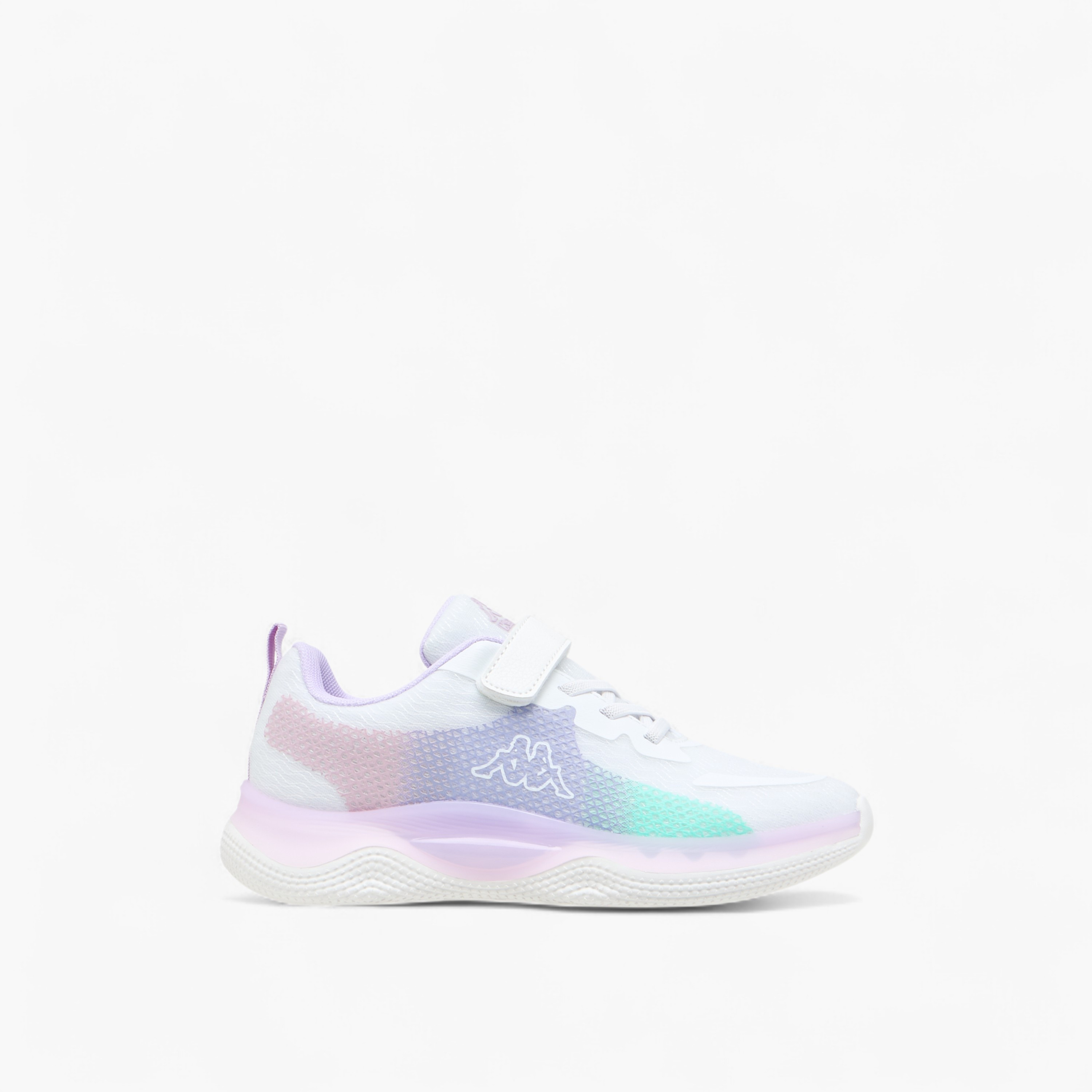 Kappa Girls' Logo Print Sports Shoes with Hook and Loop Closure-girls-shoes-sneakers-image-3