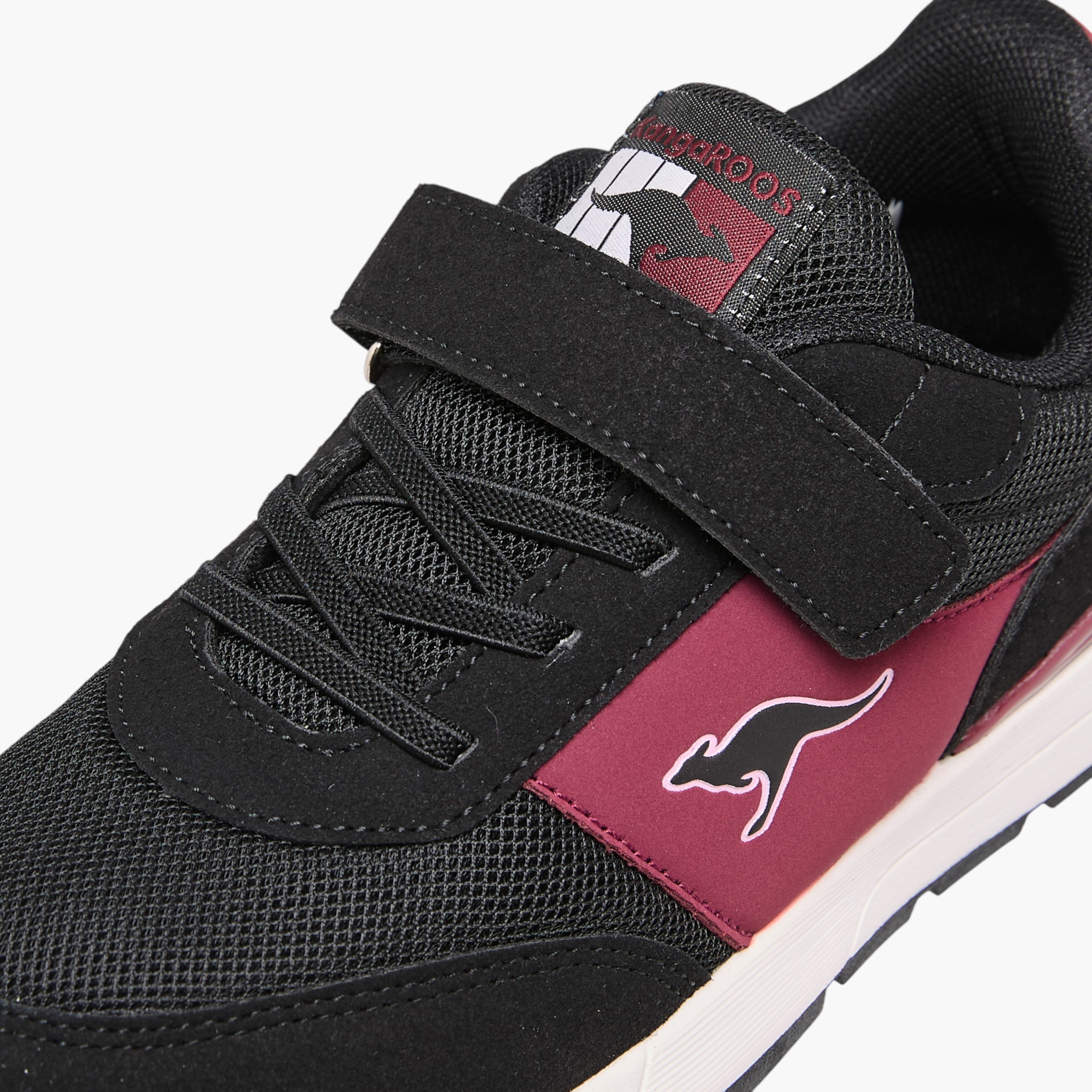 Kangaroos Girls Logo Print Hook & Loop Walking Shoes-girls-shoes-sports-image-4