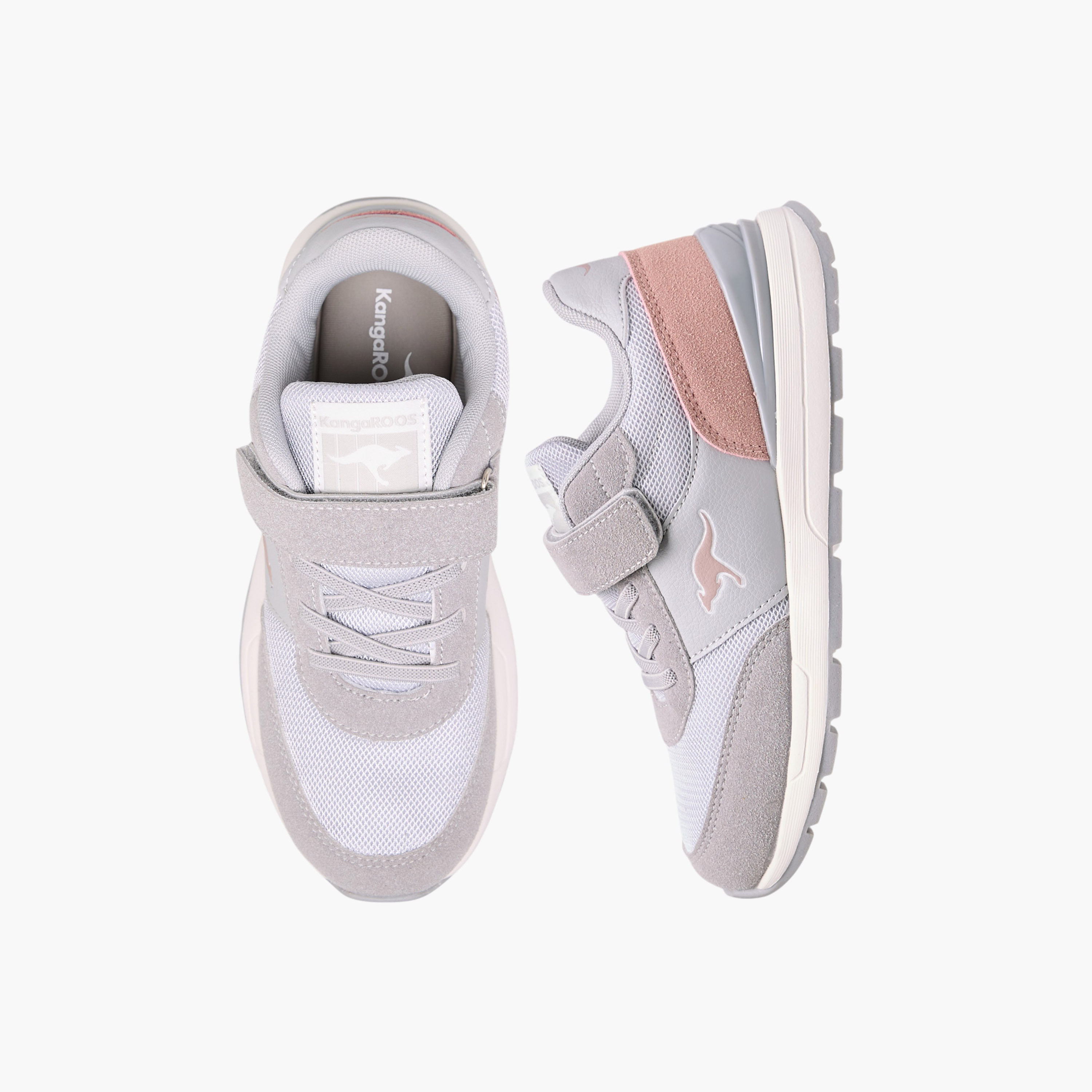 Kangaroos Girls Logo Print Hook & Loop Walking Shoes-girls-shoes-sports-image-1