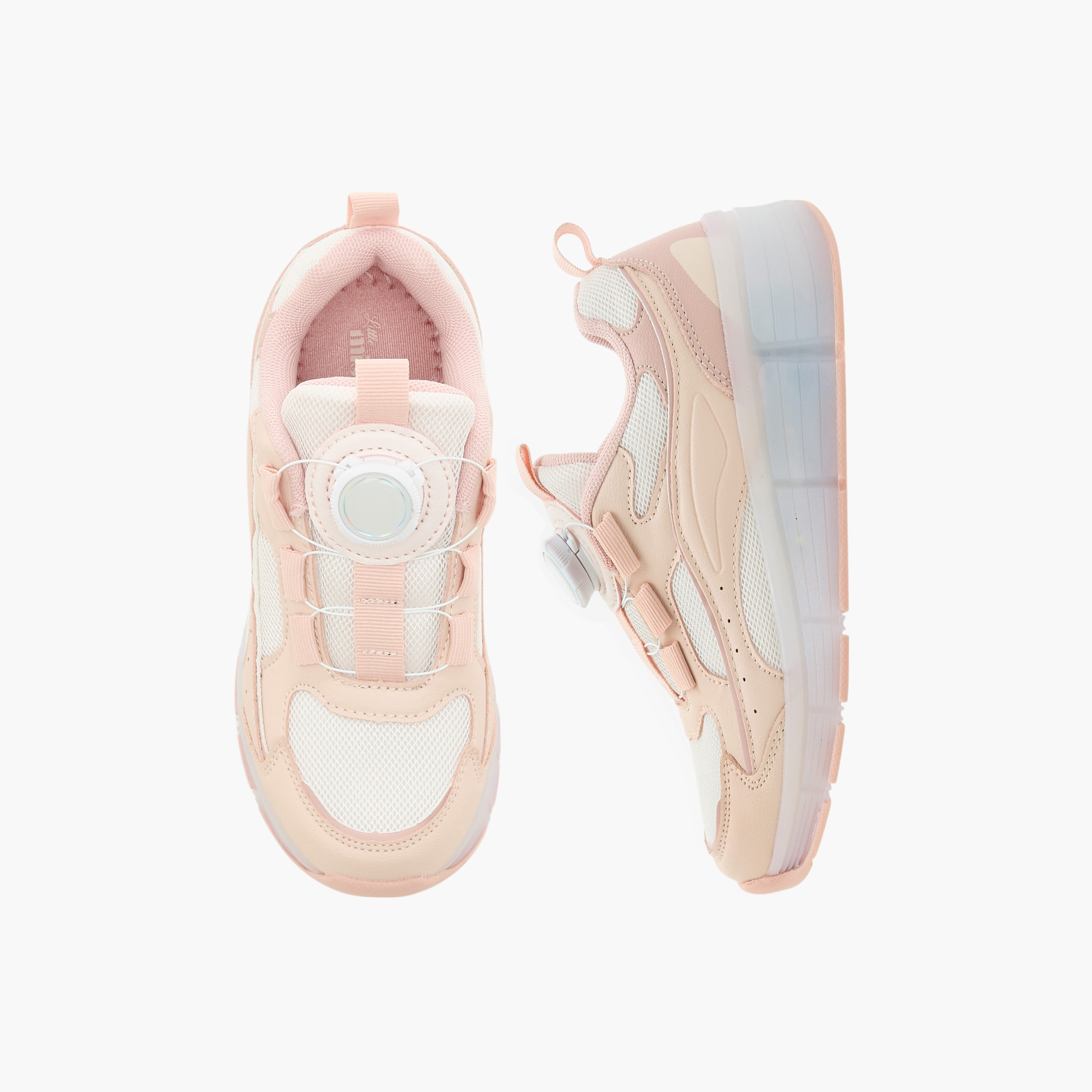 Little Missy Panelled Light-Up Sneakers with Rotating Buckle Closure-girls-shoes-sneakers-image-1