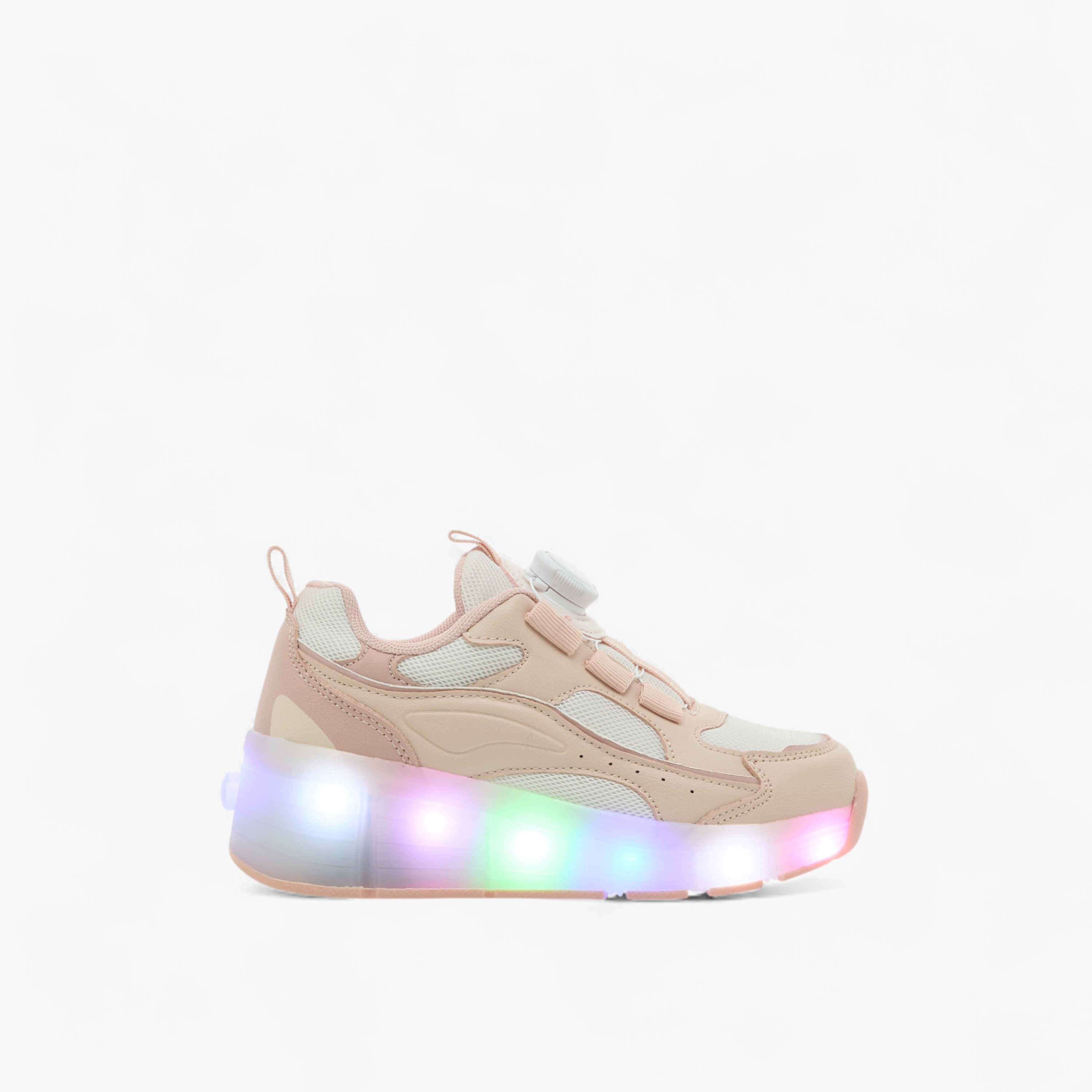 Little Missy Panelled Light-Up Sneakers with Rotating Buckle Closure-girls-shoes-sneakers-image-4