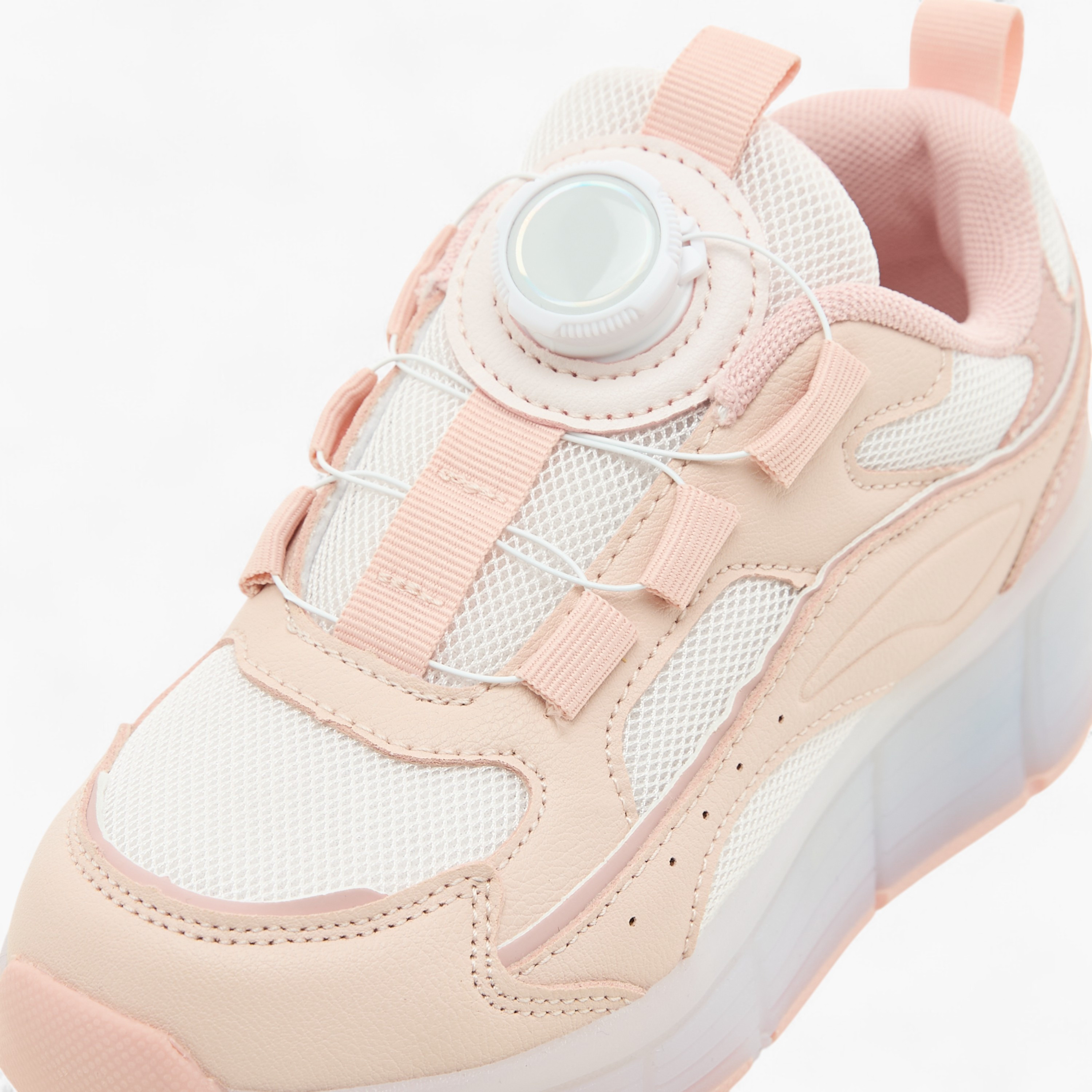 Little Missy Panelled Light-Up Sneakers with Rotating Buckle Closure-girls-shoes-sneakers-image-5