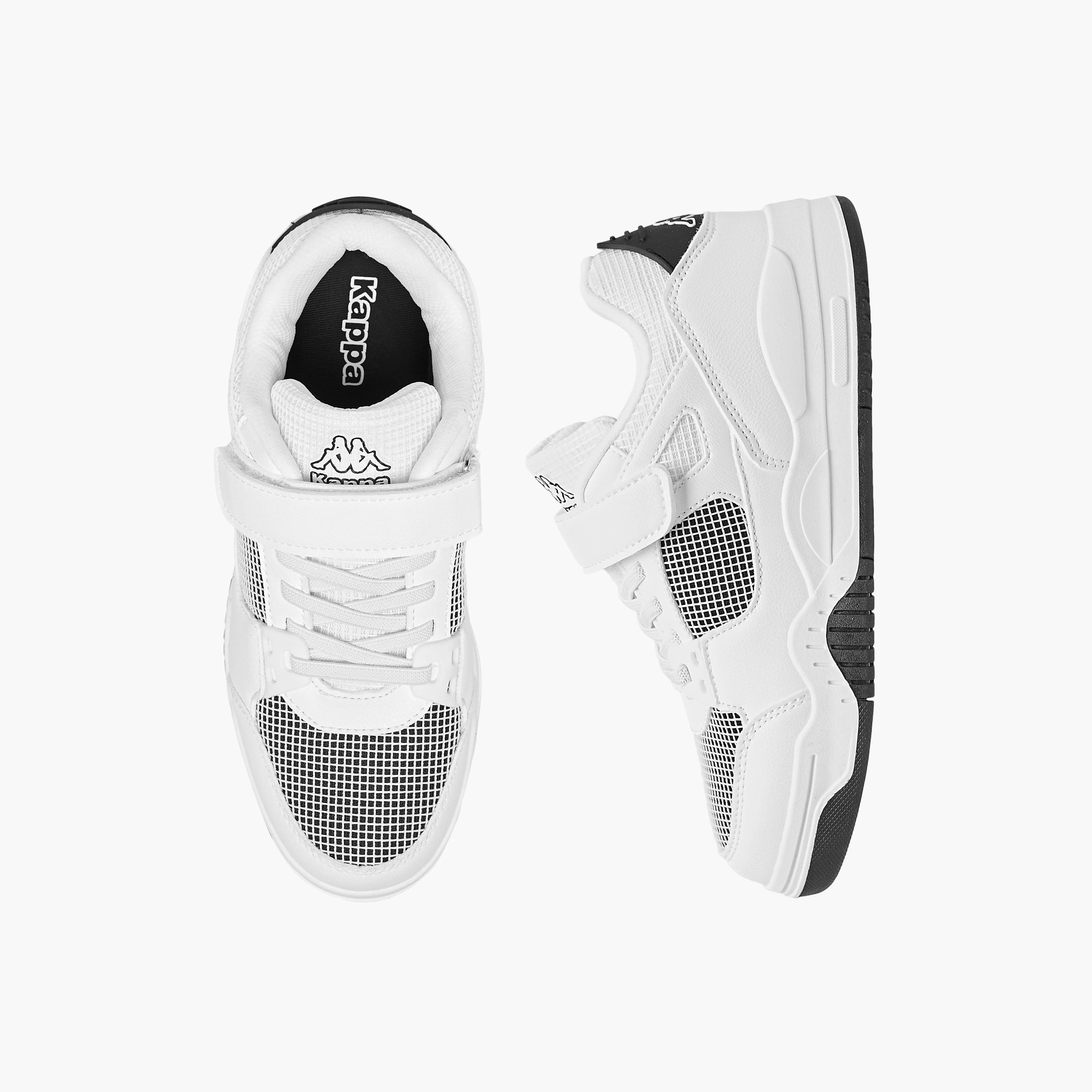 Kappa Kids' Logo Print Sneakers with Hook and Loop Closure-boys-shoes-schoolshoes-image-1