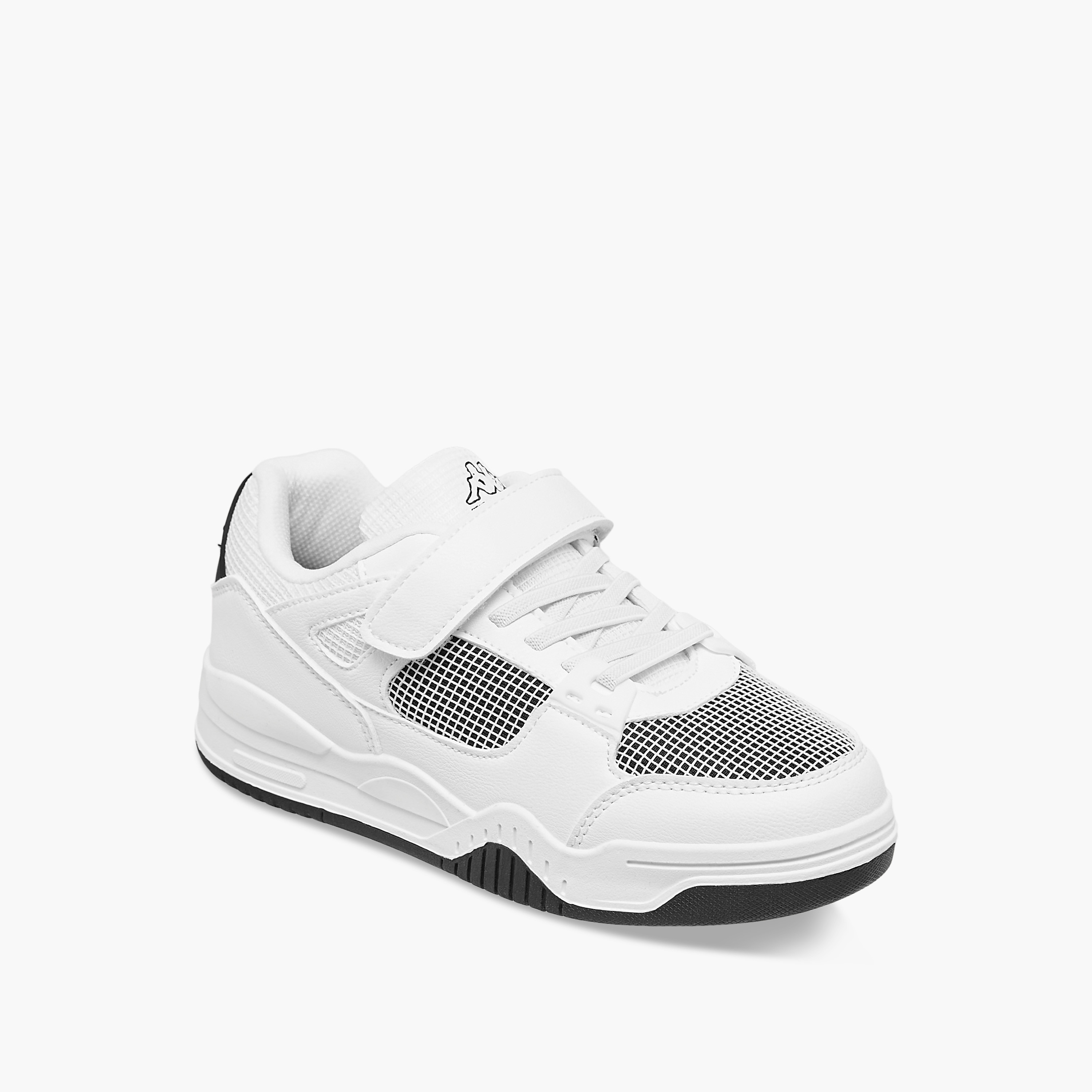 Kappa Kids' Logo Print Sneakers with Hook and Loop Closure-boys-shoes-schoolshoes-image-2