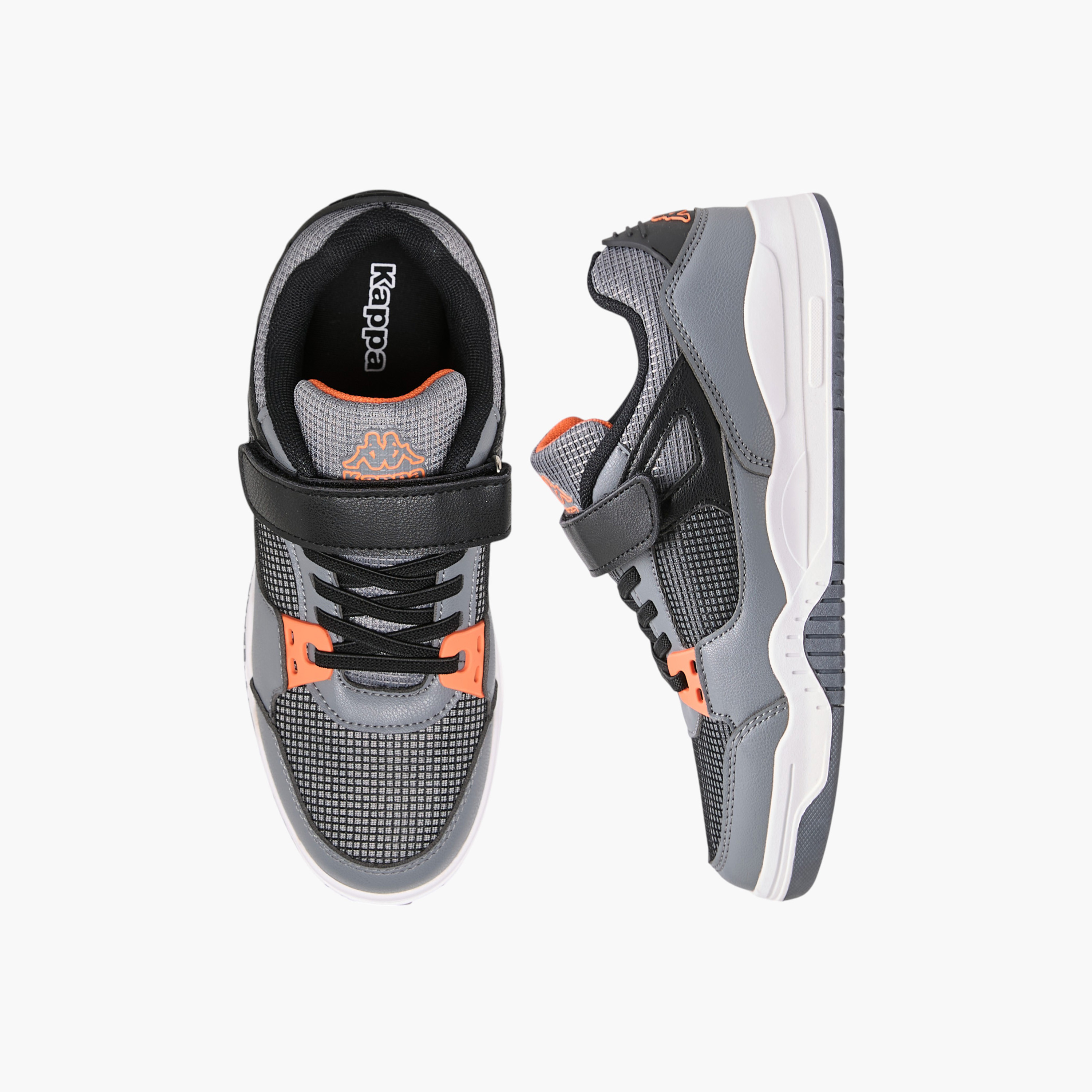 Kappa Kids' Logo Detail Sneakers with Hook and Loop Closure-boys-shoes-sneakers-image-1