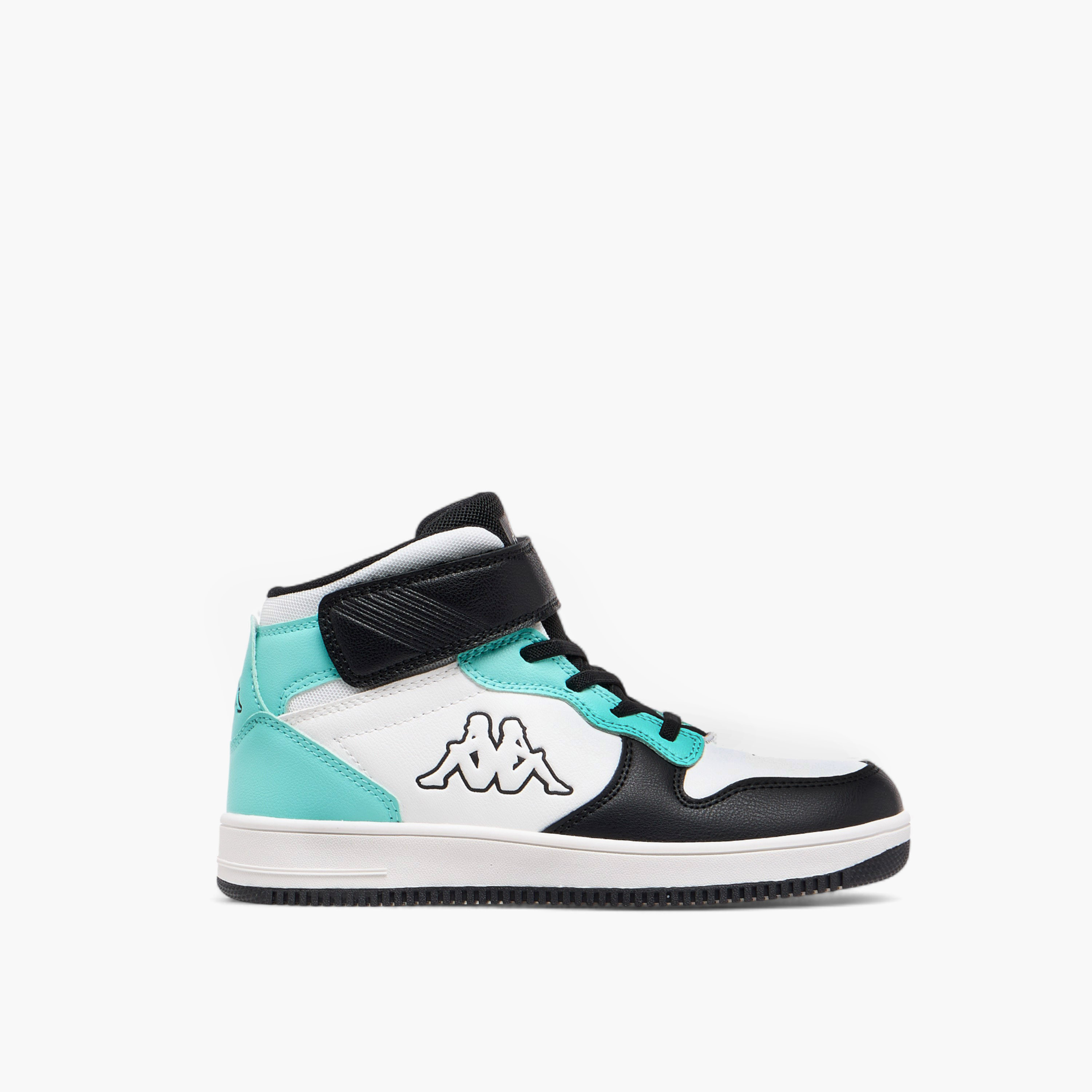Kappa Kids' Colourblock High-Top Sneakers with Hook and Loop Closure-girls-shoes-sports-image-3