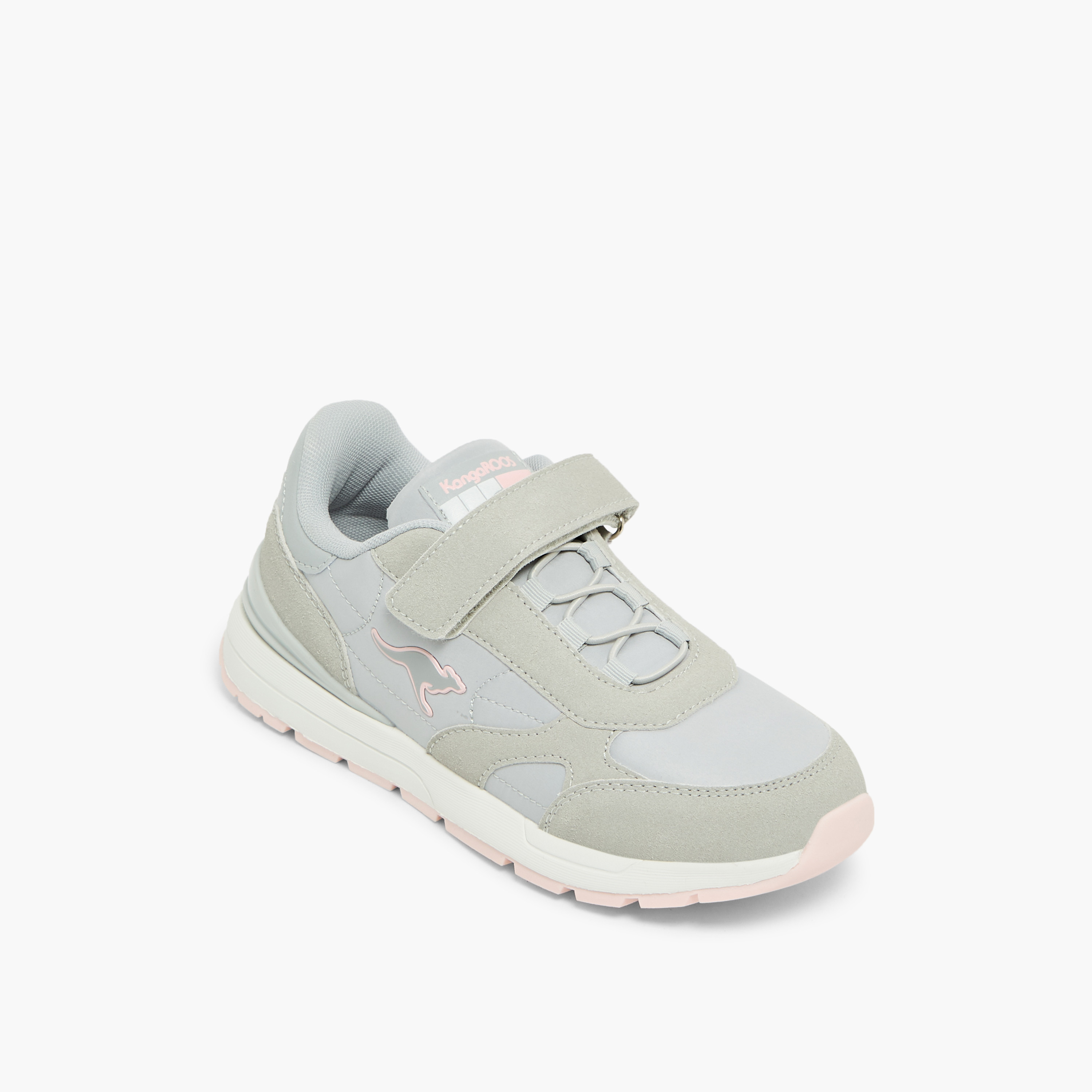 حذاء رياضي مخطط بشريط إغلاق لاصق للبنات من كانغاروز-girls-shoes-sneakers-image-2