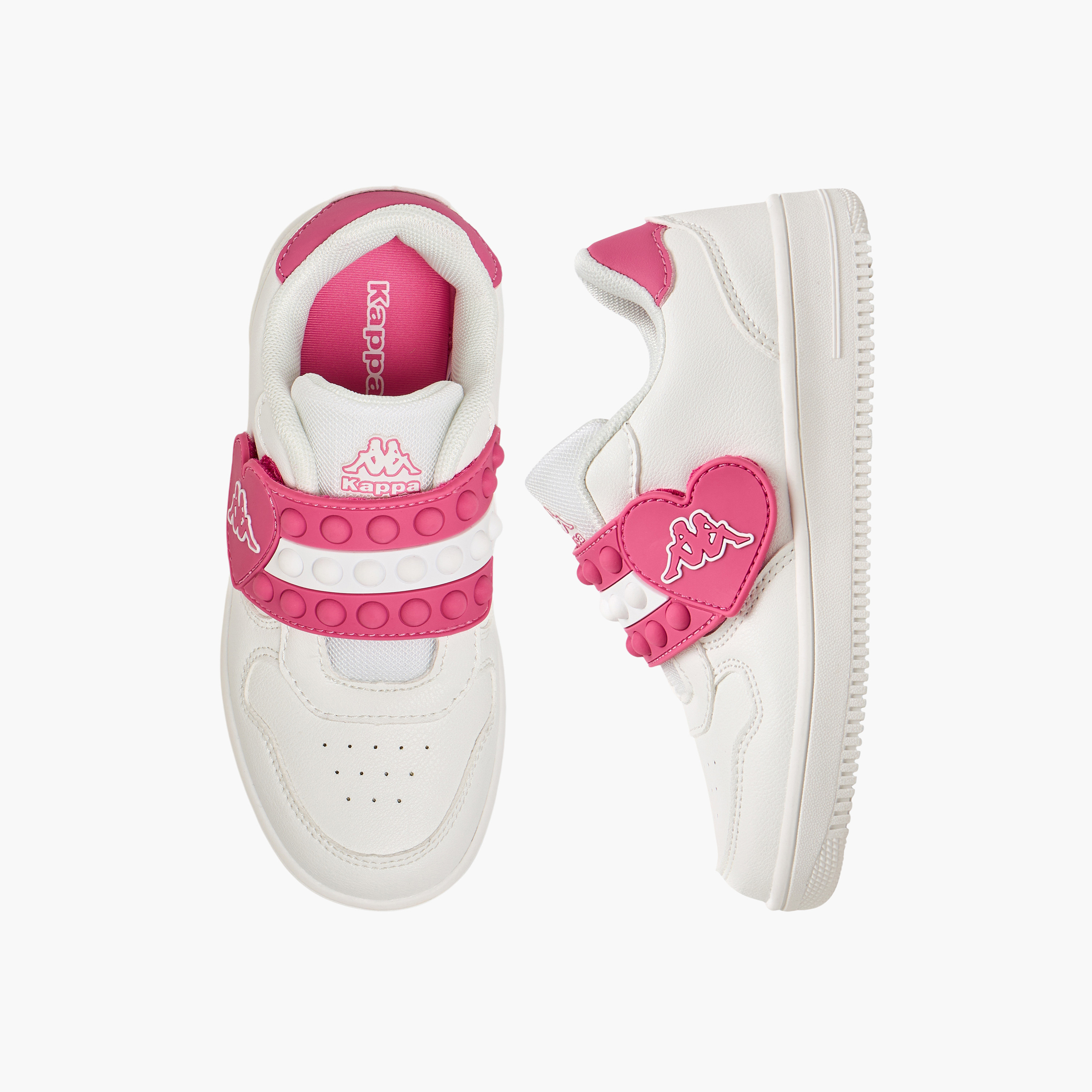 Kappa Girls Logo Print Hook & Loop Ankle Sneakers-sports-girls-shoes-image-1