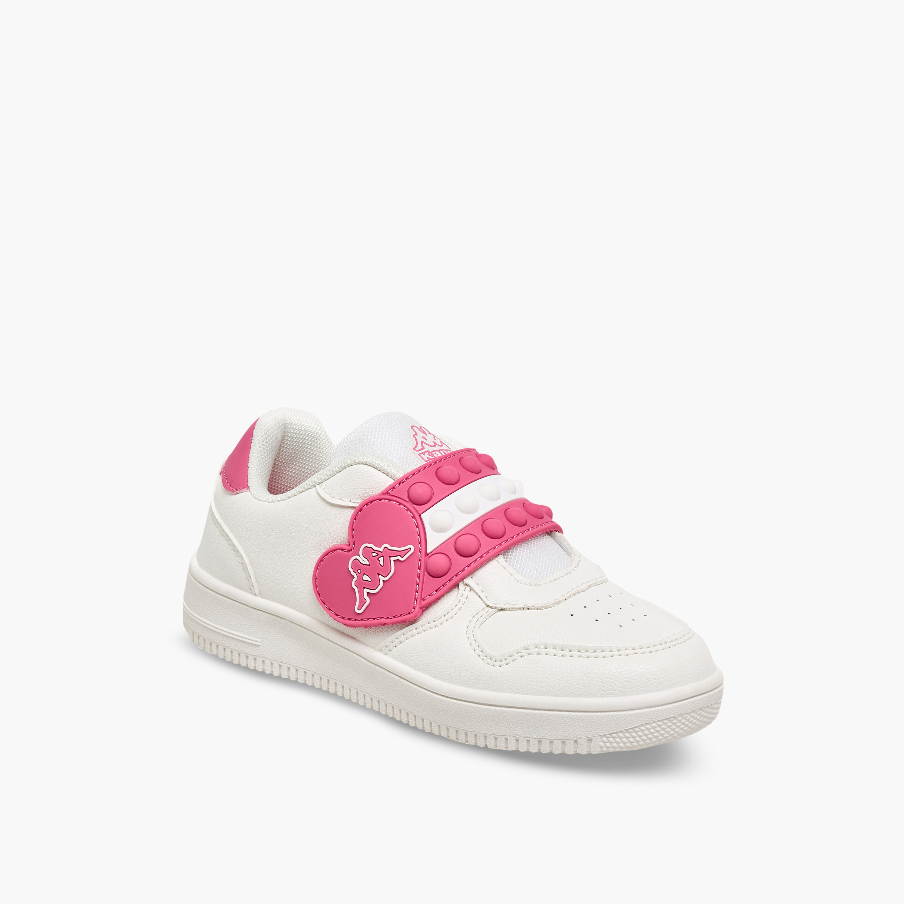 Kappa Girls Logo Print Hook & Loop Ankle Sneakers-sports-girls-shoes-image-2