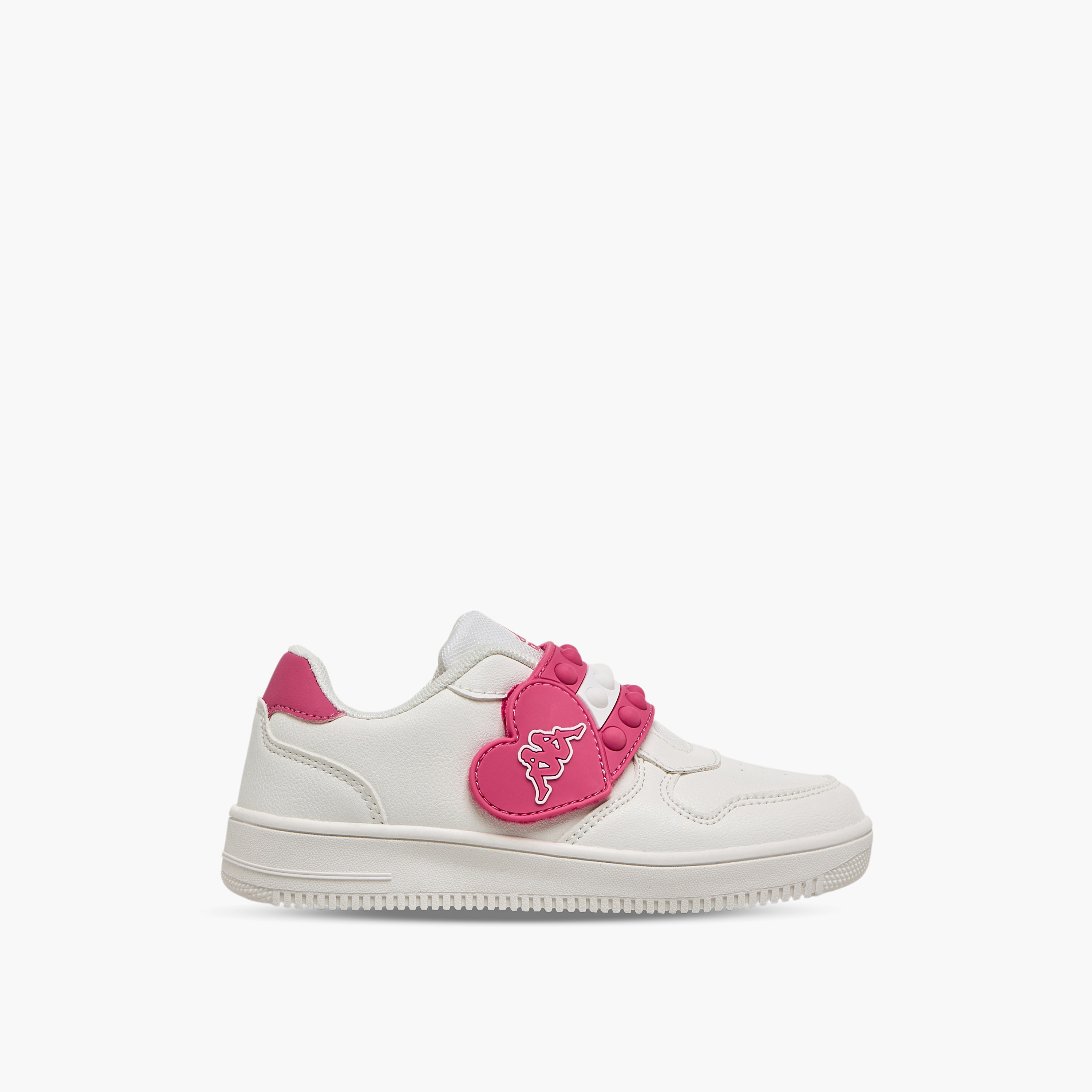 Kappa Girls Logo Print Hook & Loop Ankle Sneakers-sports-girls-shoes-image-3
