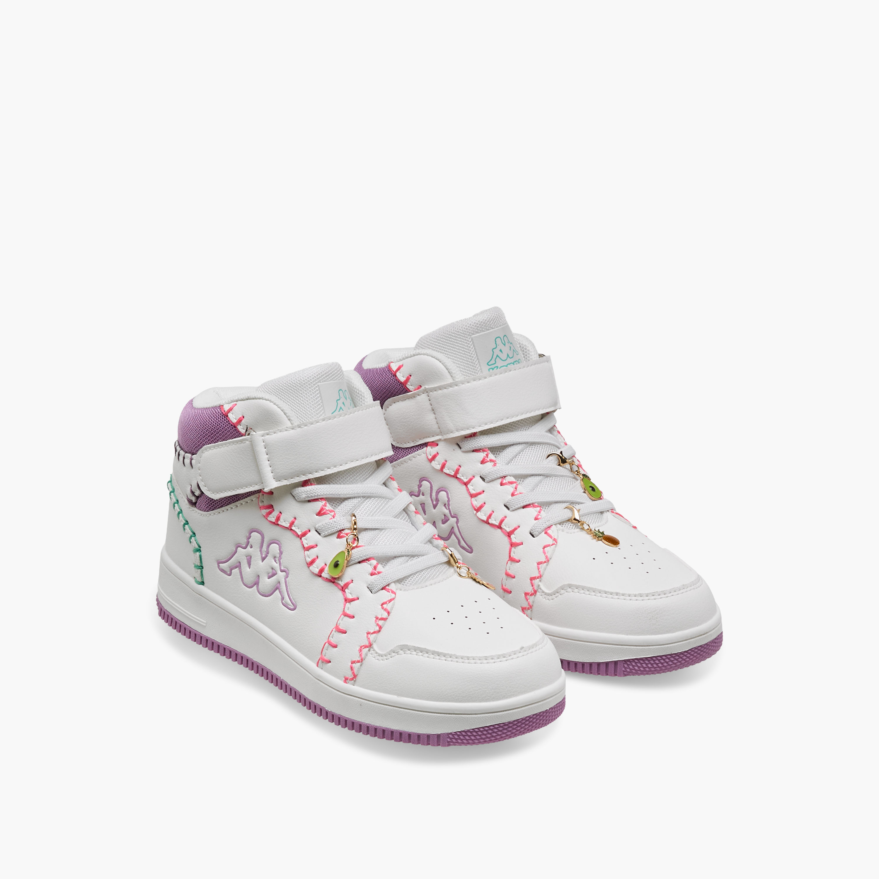 Kappa Girls Embroidered Hook & Loop High-Top Sneakers-girls-shoes-sneakers-image-1